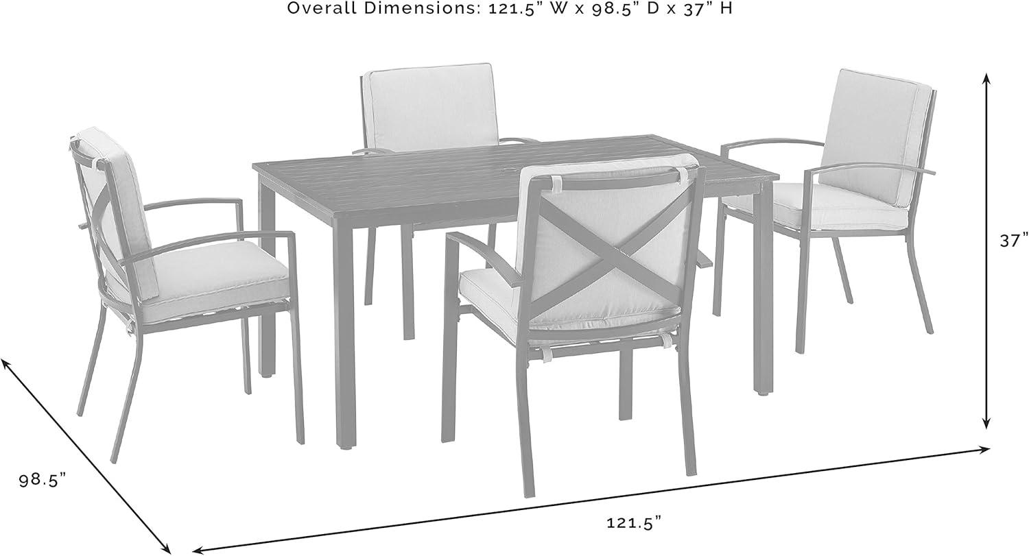 Crosley Furniture Kaplan 5-Piece Fabric & Metal Outdoor Dining Set in Oatmeal