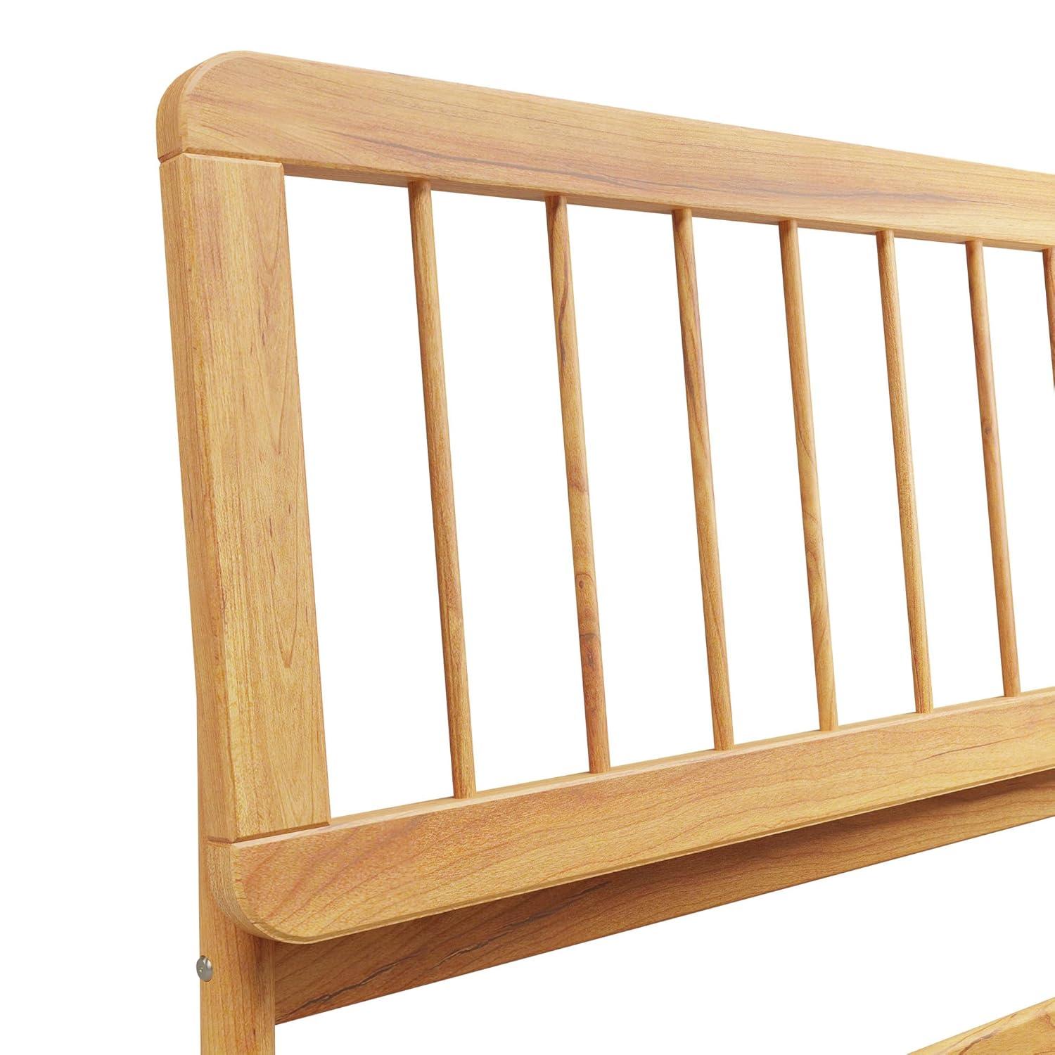 George Oliver Mid-Century Modern Solid Wood King Spindle Bed – Natural Pine