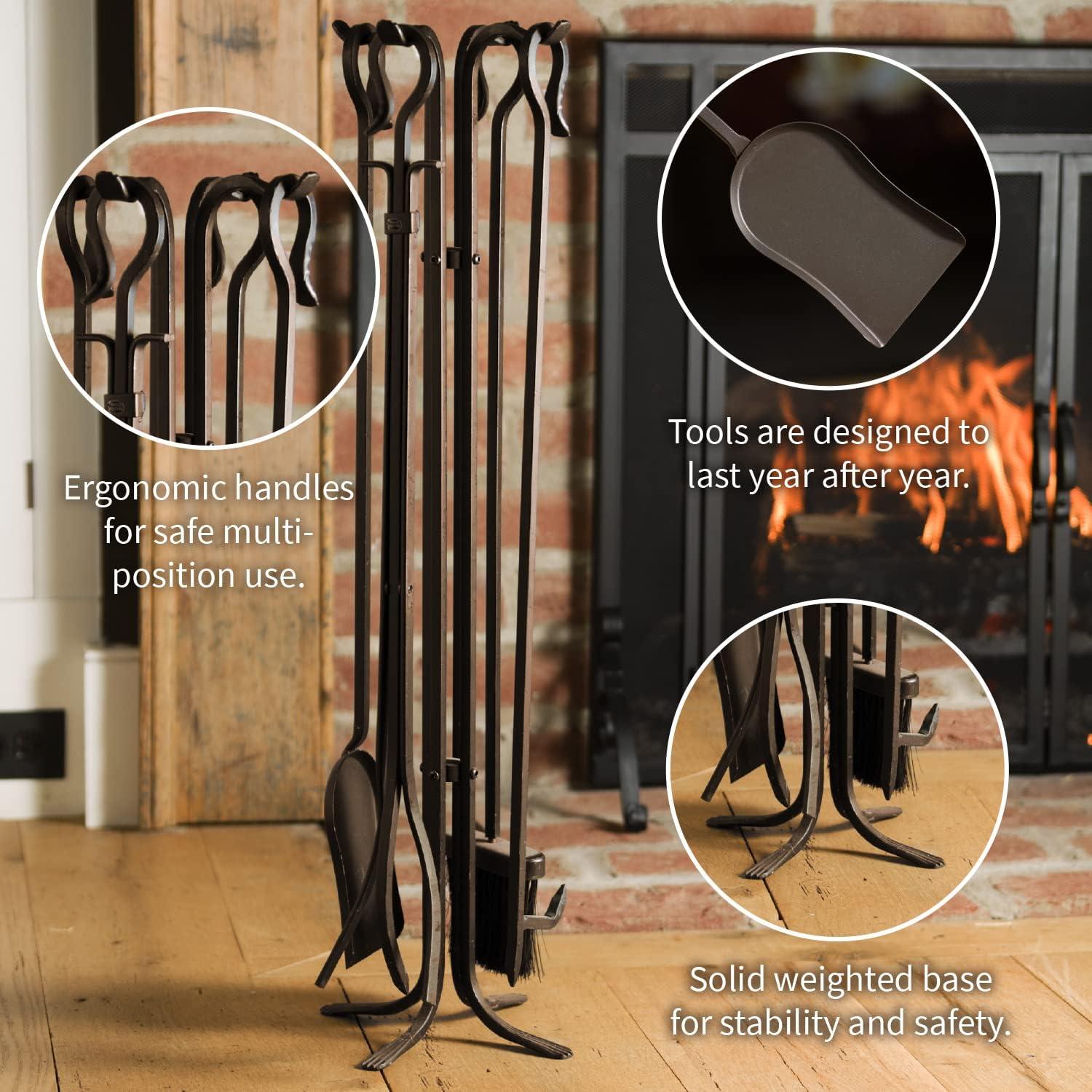 Plow & Hearth 5 Piece Fireplace Tool Set