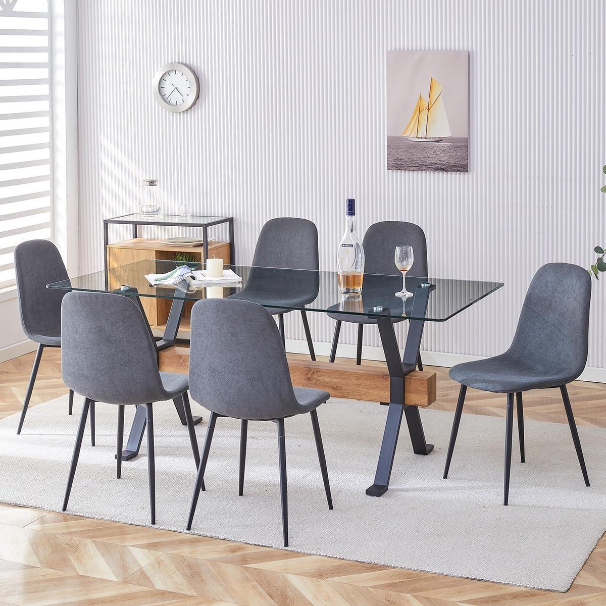Ivy Bronx 7-Piece Glass Top Dining Table Sets | Wayfair