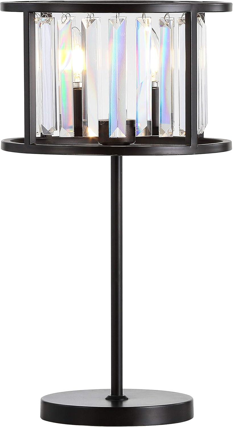 JONATHAN Y JYL9053A Bevin 21.5" Metal/Crystal LED Table Lamp Traditional Bedside Desk Nightstand Lamp for Bedroom Living Room Office College Bookcase LED Bulbs Included, Oil Rubbed Bronze/Crystal