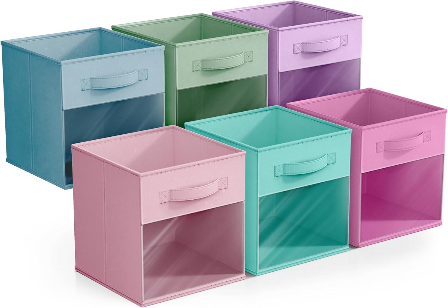 Sorbus Sorbus Storage Bins with Clear Window - 6 Foldable Baskets with Handles