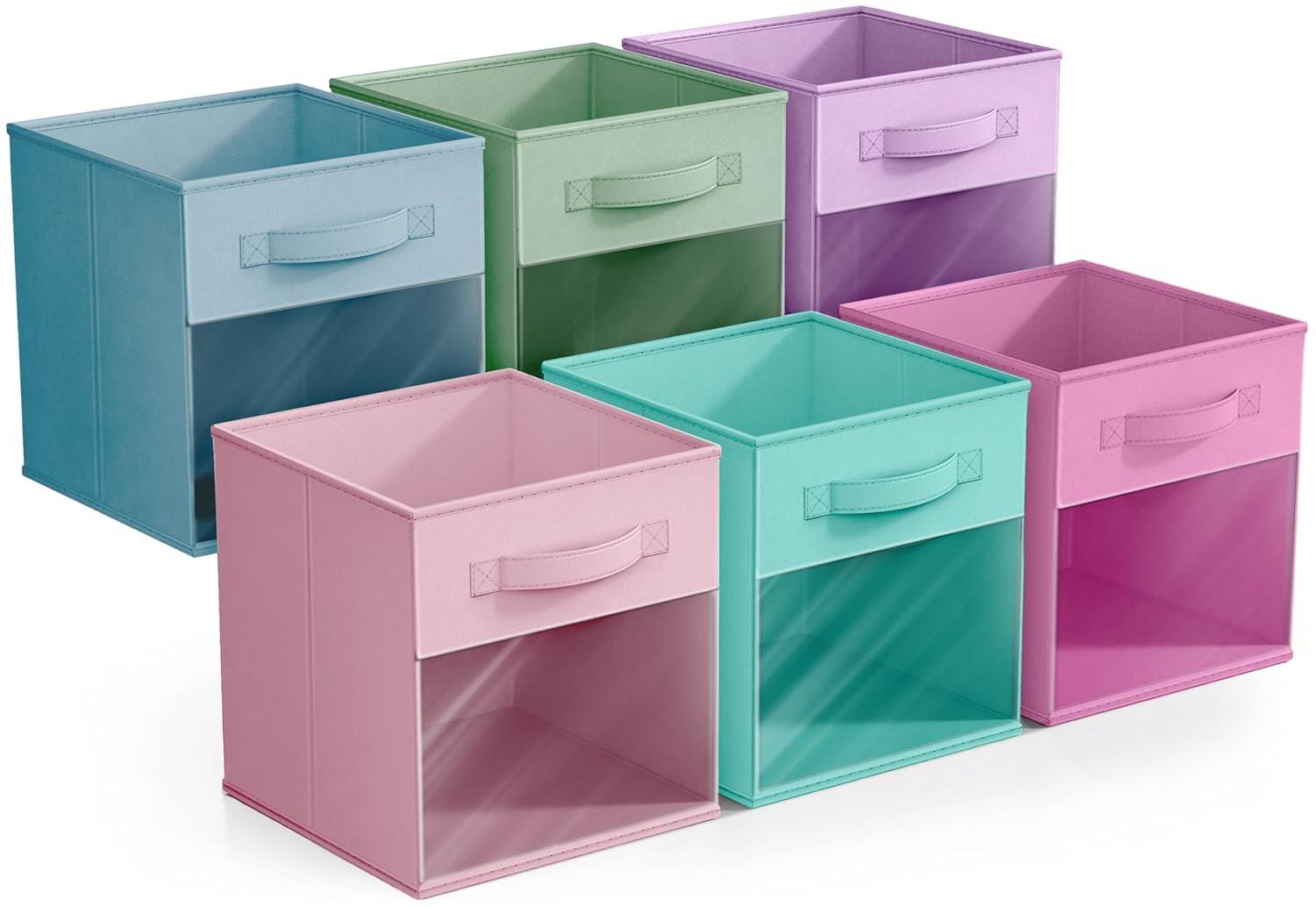 Sorbus Sorbus Storage Bins with Clear Window - 6 Foldable Baskets with Handles