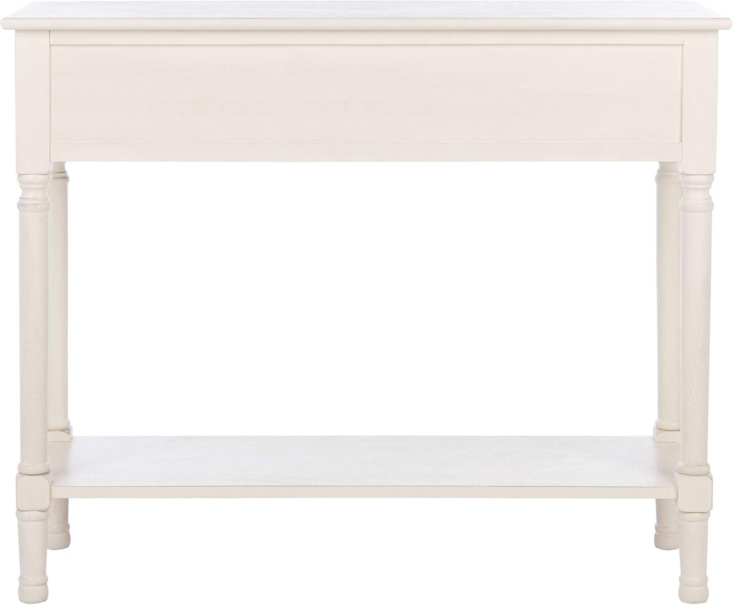 Ryder Distressed White 2-Drawer Console Table with Shelf