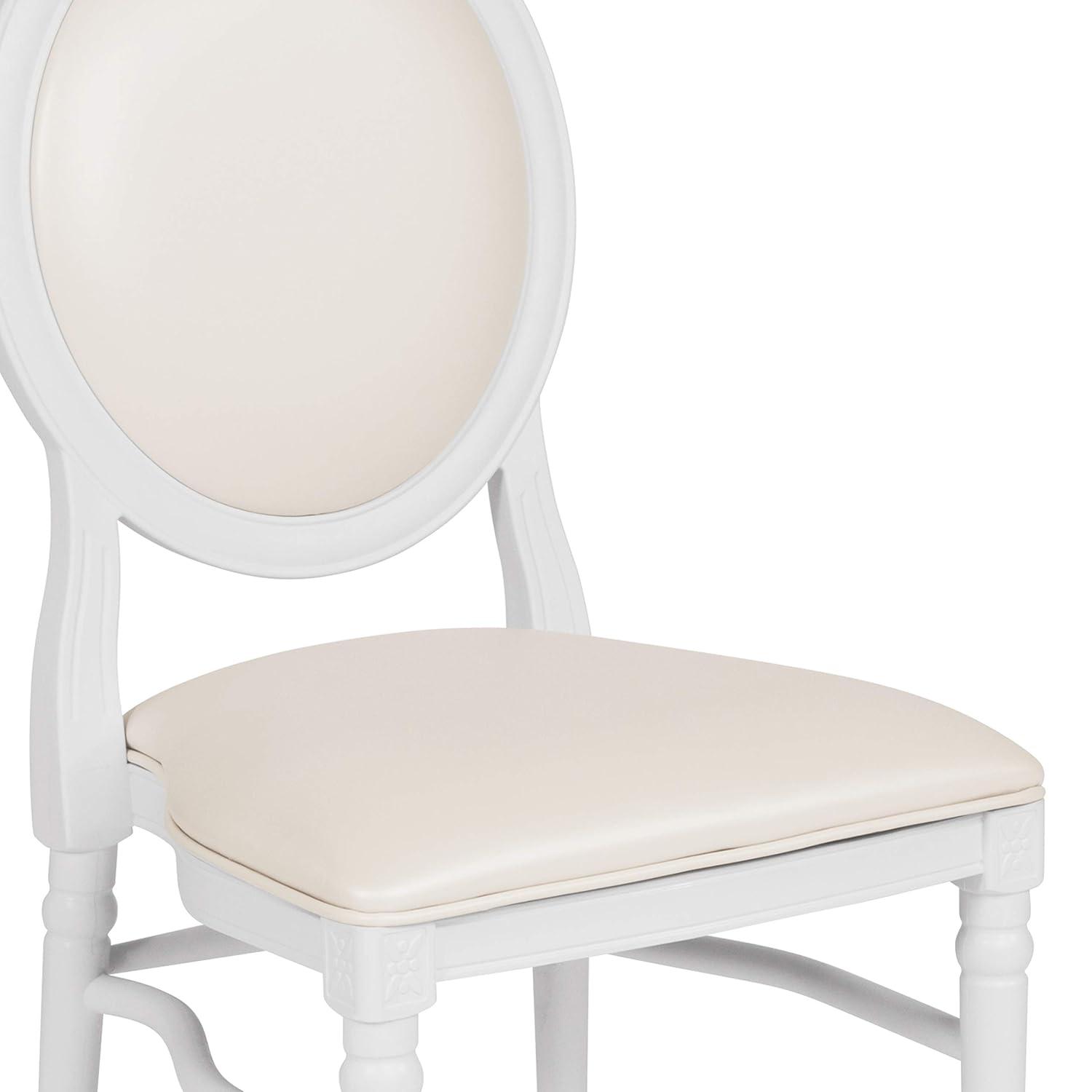 Flash Furniture HERCULES Series 900 lb. Capacity King Louis Chair with White Vinyl Back and Seat and White Frame
