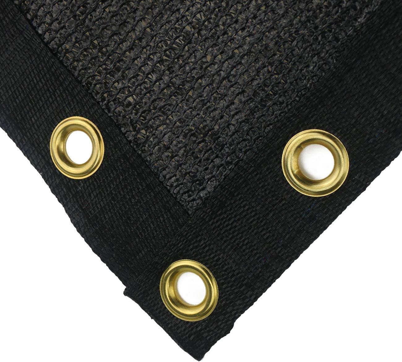 Black Heavy Duty Privacy Screen Fence with Brass Grommets