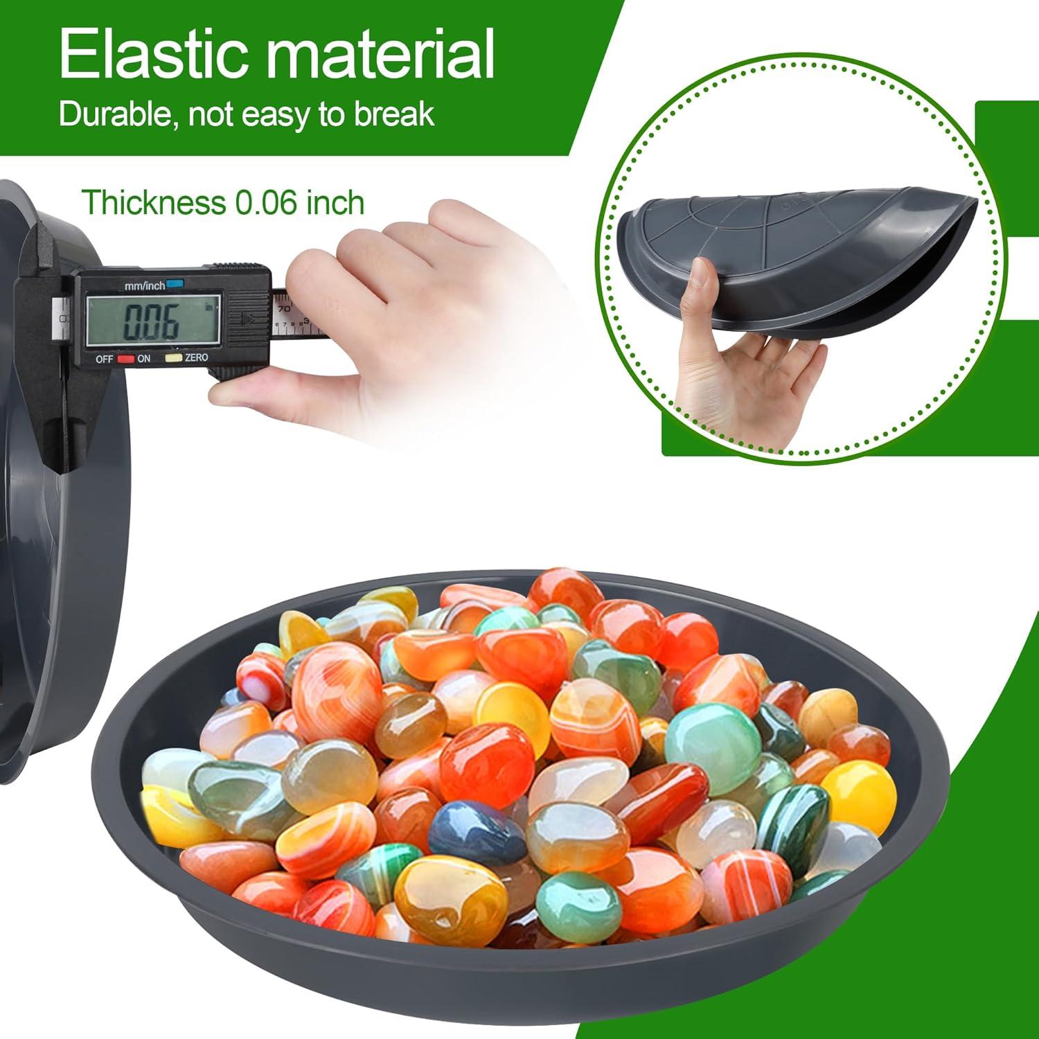 Tripumer 12Pack Plant Saucers 6inch/8inch/10inch Black Plant Saucers Plastic Planter Trays Round Trays Heavy Duty Drip Trays Perfect for Indoor and Outdoor Plants