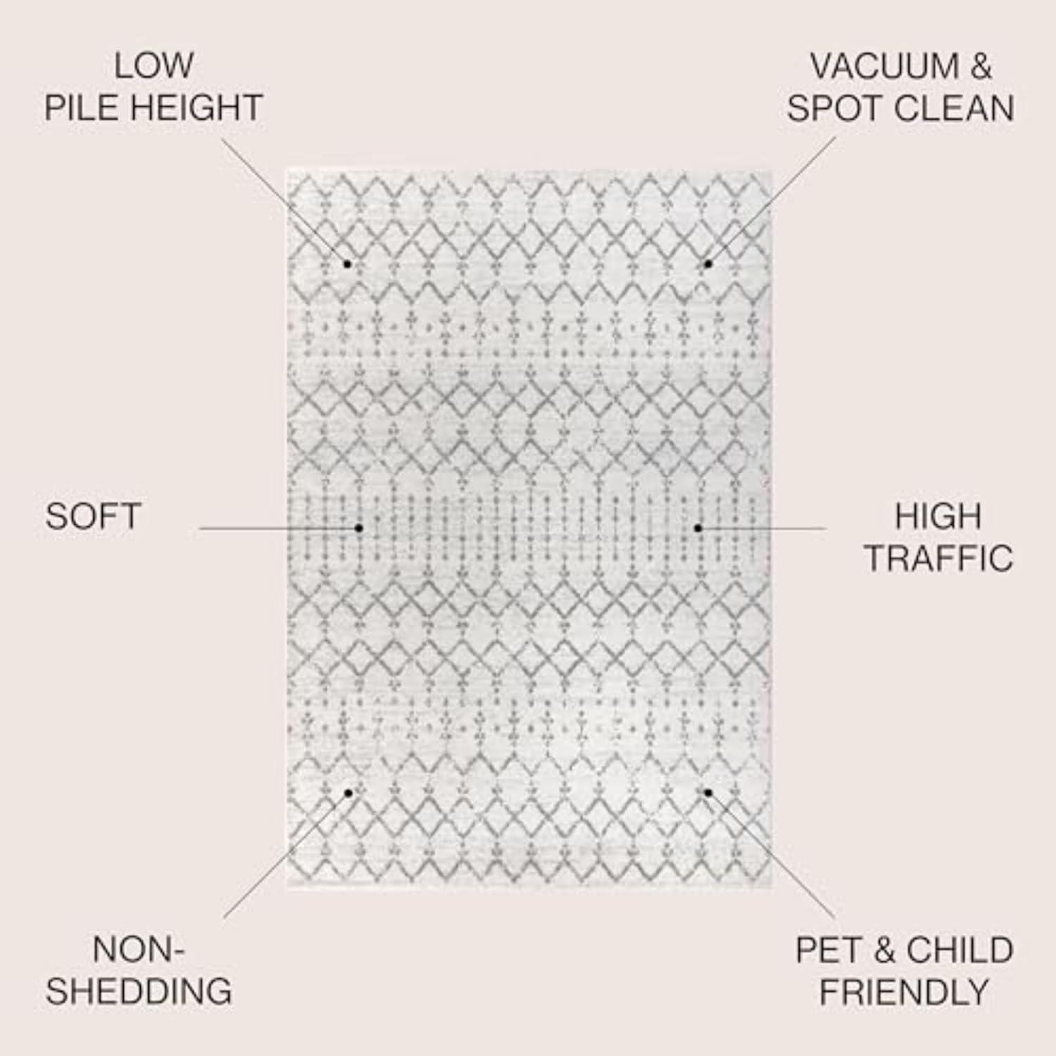 JONATHAN Y Moroccan inspired HYPE Boho Vintage Diamond Cream/Gray 3 ft. x 5 ft. Area Rug