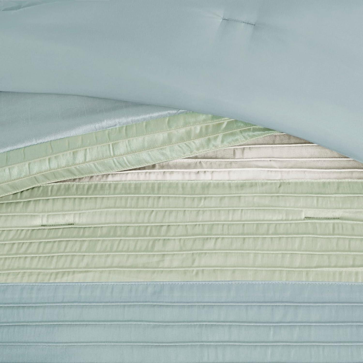Madison Park Amherst 7 Piece Striped and Pleated Comforter Set