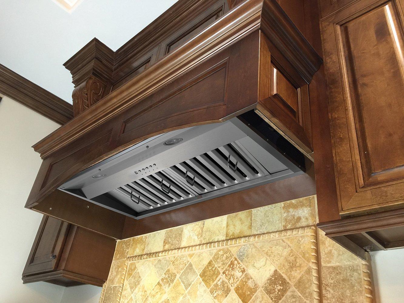 Kobe Range Hoods 36" Stainless Steel 1100 CFM Ducted (Vented) Insert Range Hood with Baffle Filter
