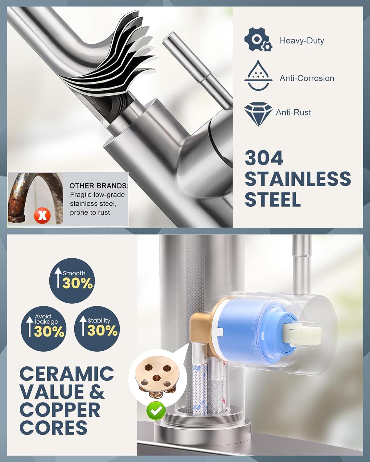 Stainless Steel Touchless Kitchen Faucet with Sprayer