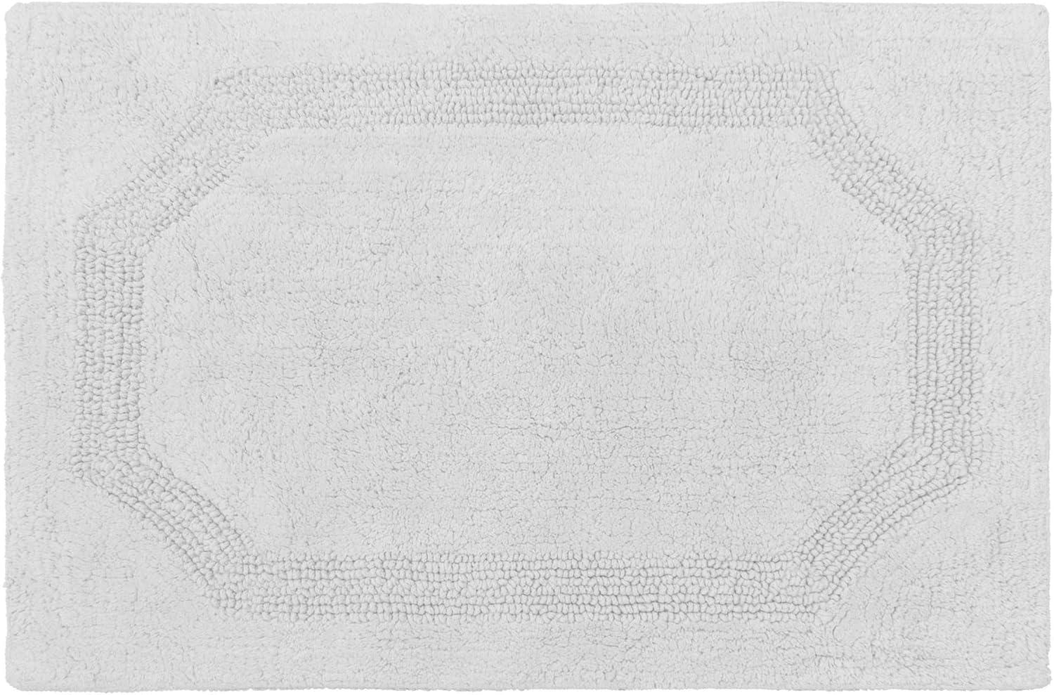 Laura Ashley Reversible Cotton 21 x 34 in. Bath Mat, Light Grey