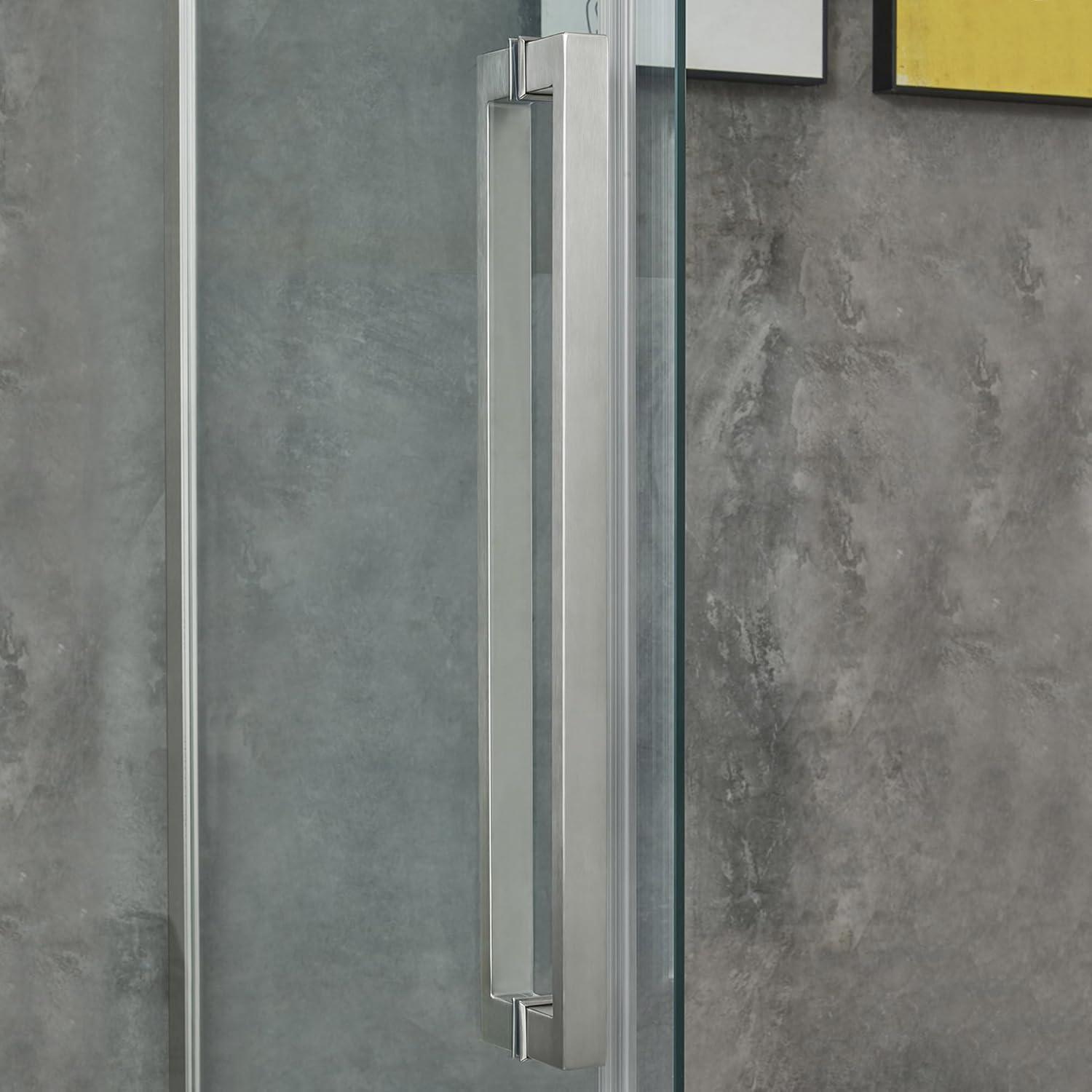 OVE Decors Bel Soft Close Stainless Steel 3-Piece 32-in x 48-in x 81-in Base/Door Corner Shower Kit