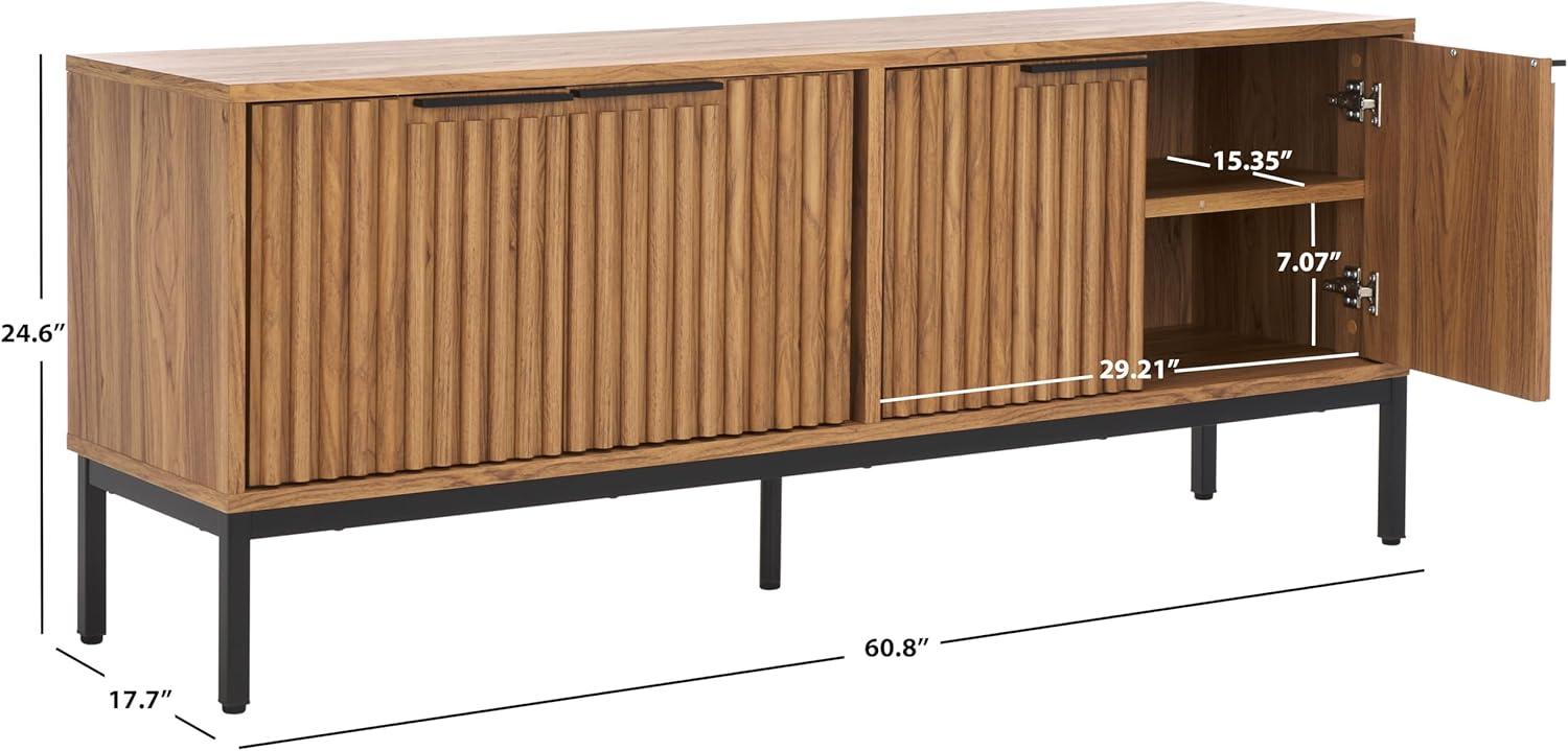 Lylia 4 Door Media Stand - MED9623 - Oak/Black - Safavieh
