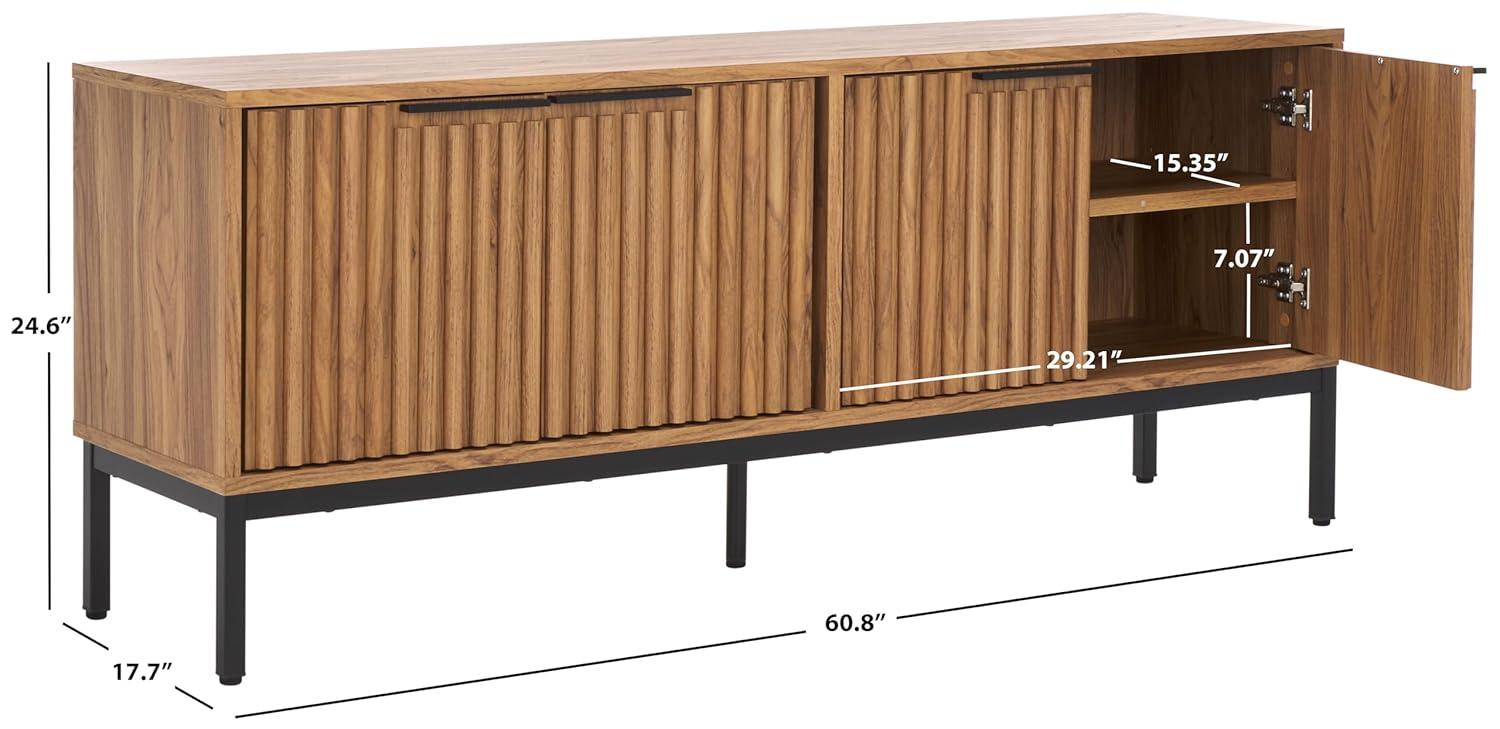 Lylia 4 Door Media Stand - MED9623 - Oak/Black - Safavieh