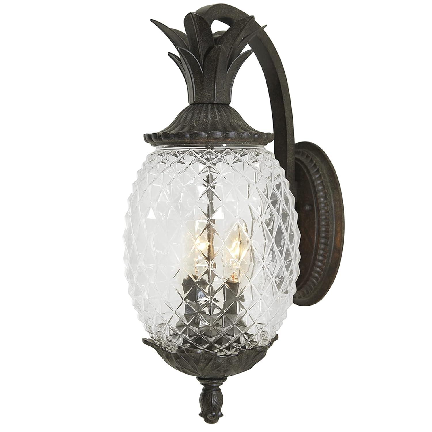 Black Dimmable Glass Lantern Wall Light