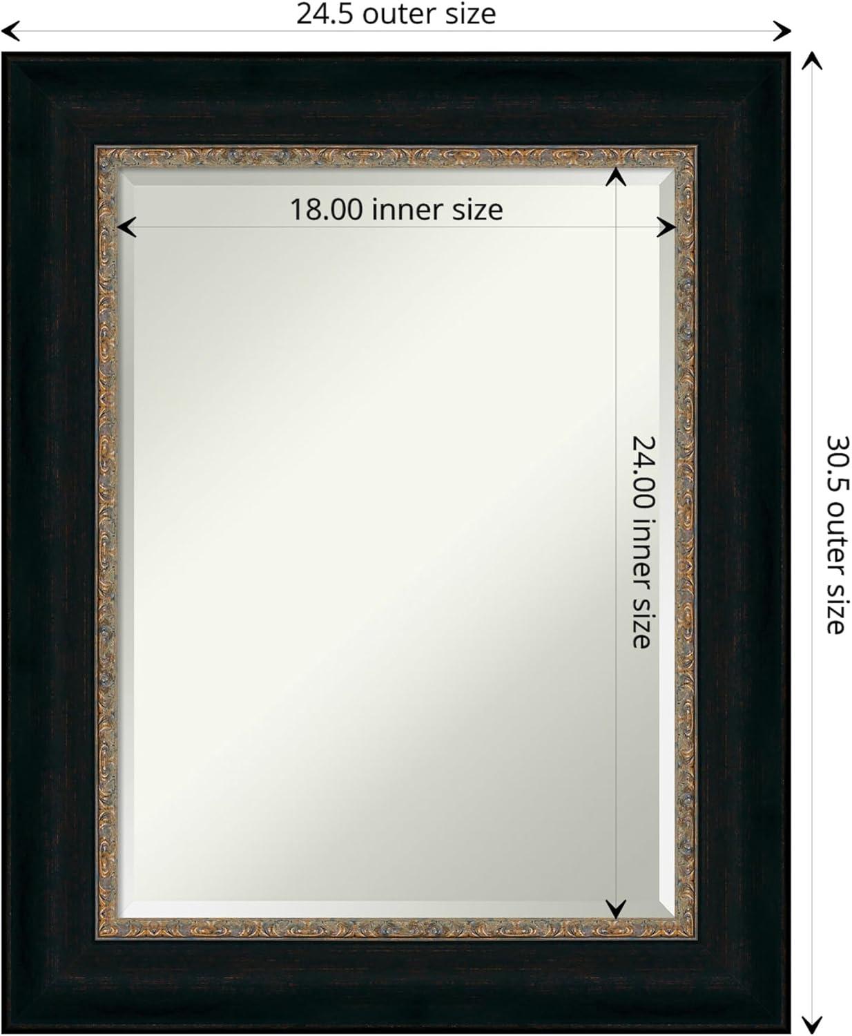 Medium Rectangular Bronze and Gold Bathroom Vanity Mirror