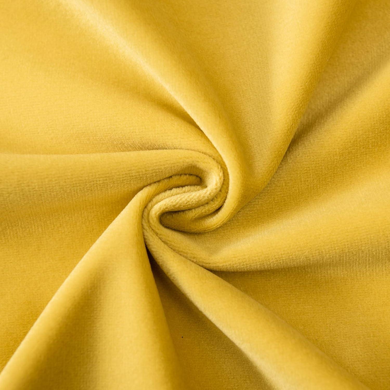 Deconovo Pack of 2 Velvet Pillow Covers Decorative Square Pillowcase Soft Solid Cushion Case for Home Decor Girl's Bedroom, Lemon Yellow, 26 x 26 inch