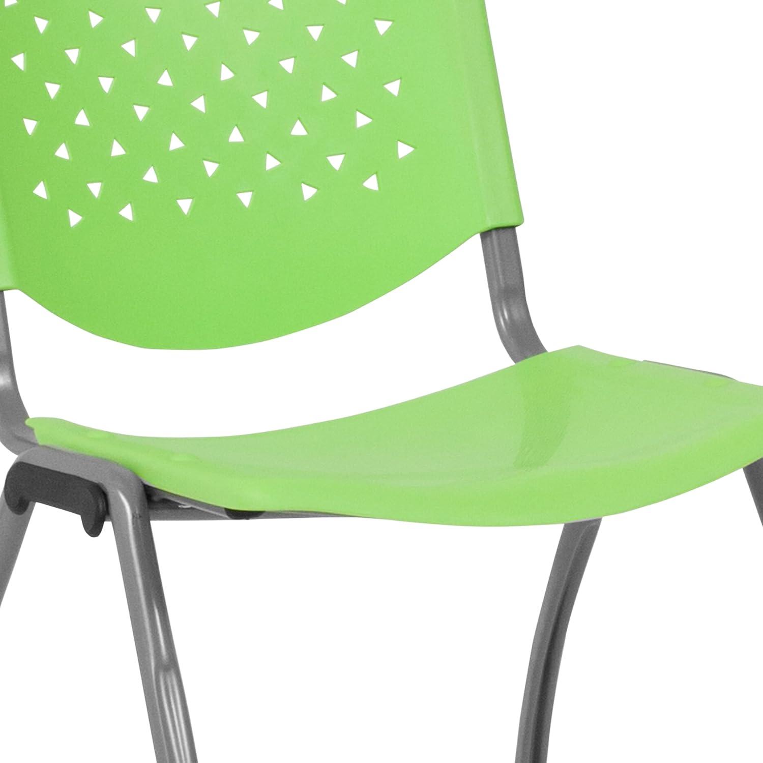 Flash Furniture Memphis 880 lb. Capacity Plastic Stack Chair with Powder Coated Frame