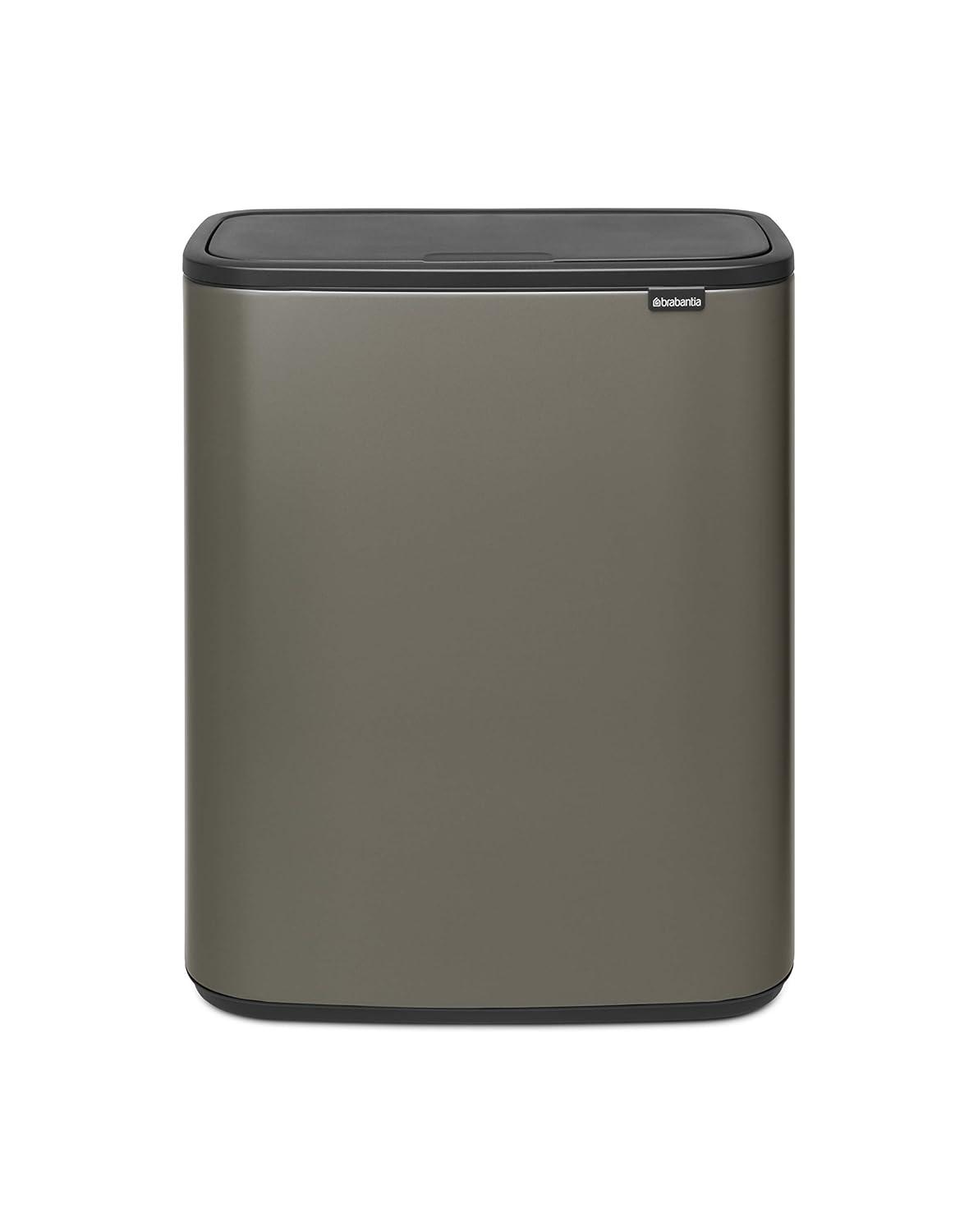 Platinum Stainless Steel Touch Top Kitchen Trash Can, 16 Gallon