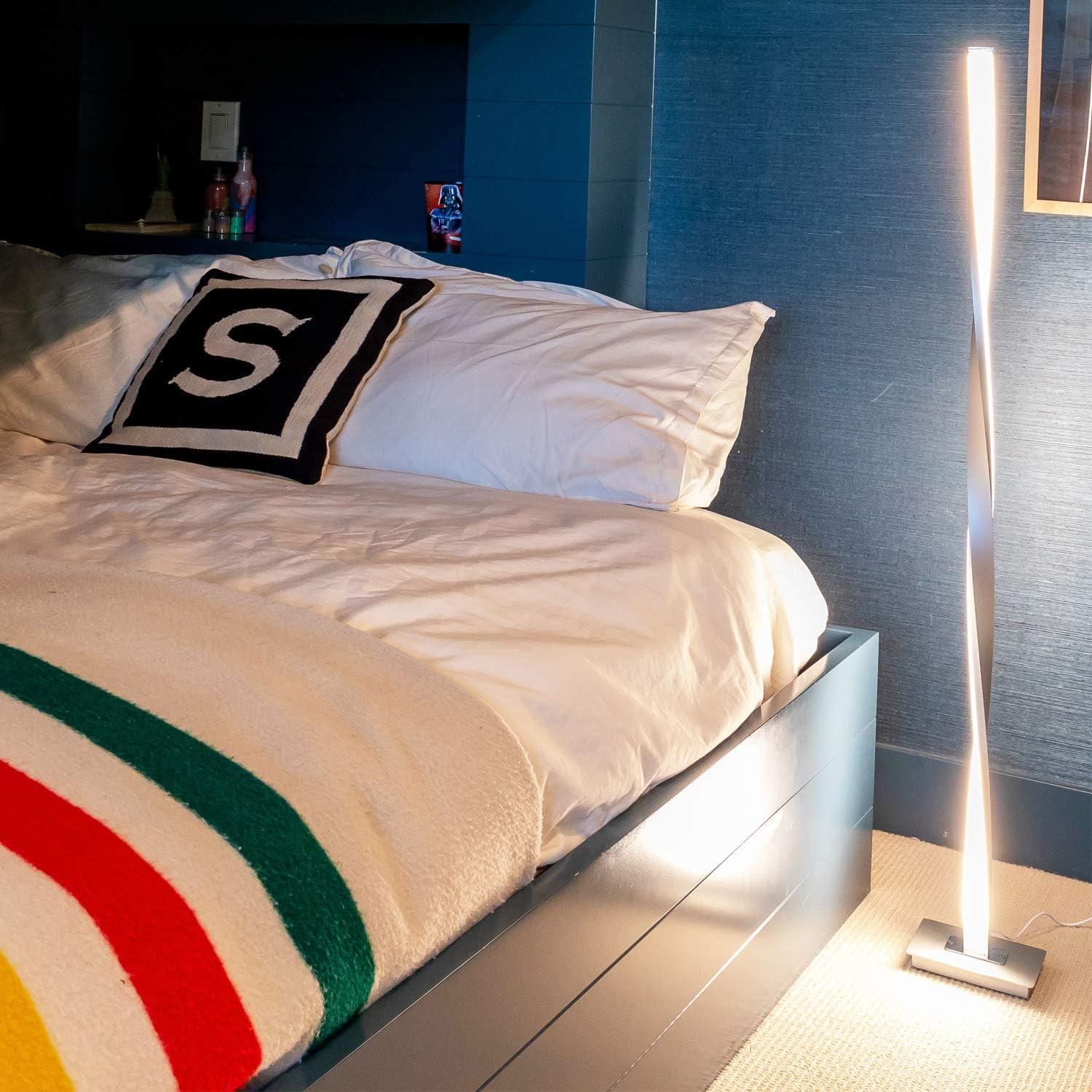 Brightech Helix 48 in. Industrial LED Floor Lamp with Built-In 3-Way Dimmer