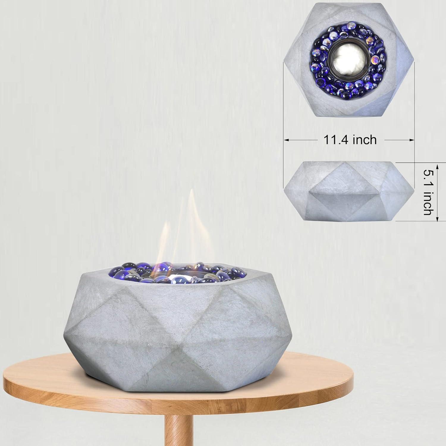 Greyhoo Tabletop Fire Pit, Alcohol Fireplace for Indoor Outdoor, Fire Bowl Clean Burning Bio Ethanol Ventless Fireplace