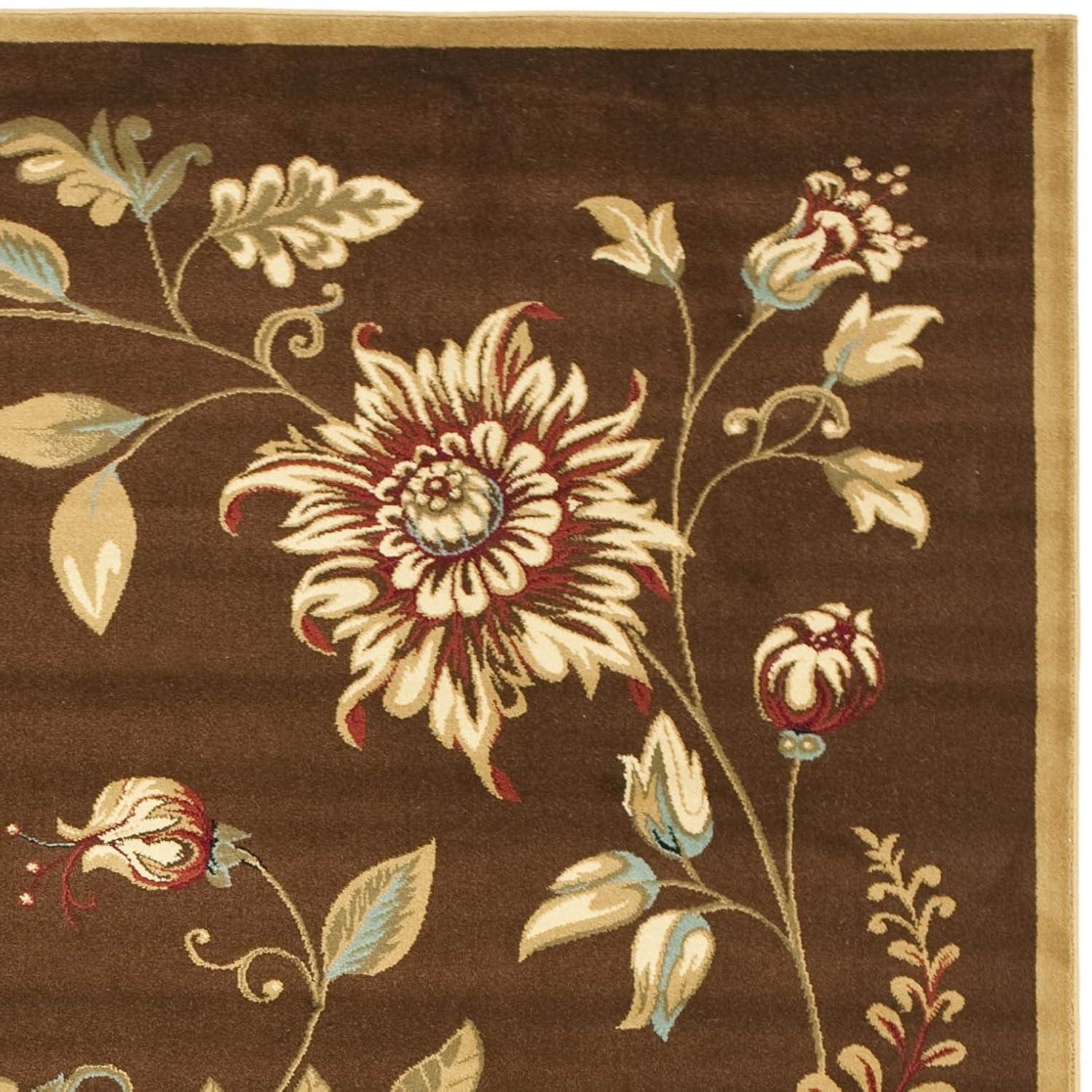 Lyndhurst LNH552 Power Loomed Area Rug - Brown/Multi - 8'x11' - Safavieh