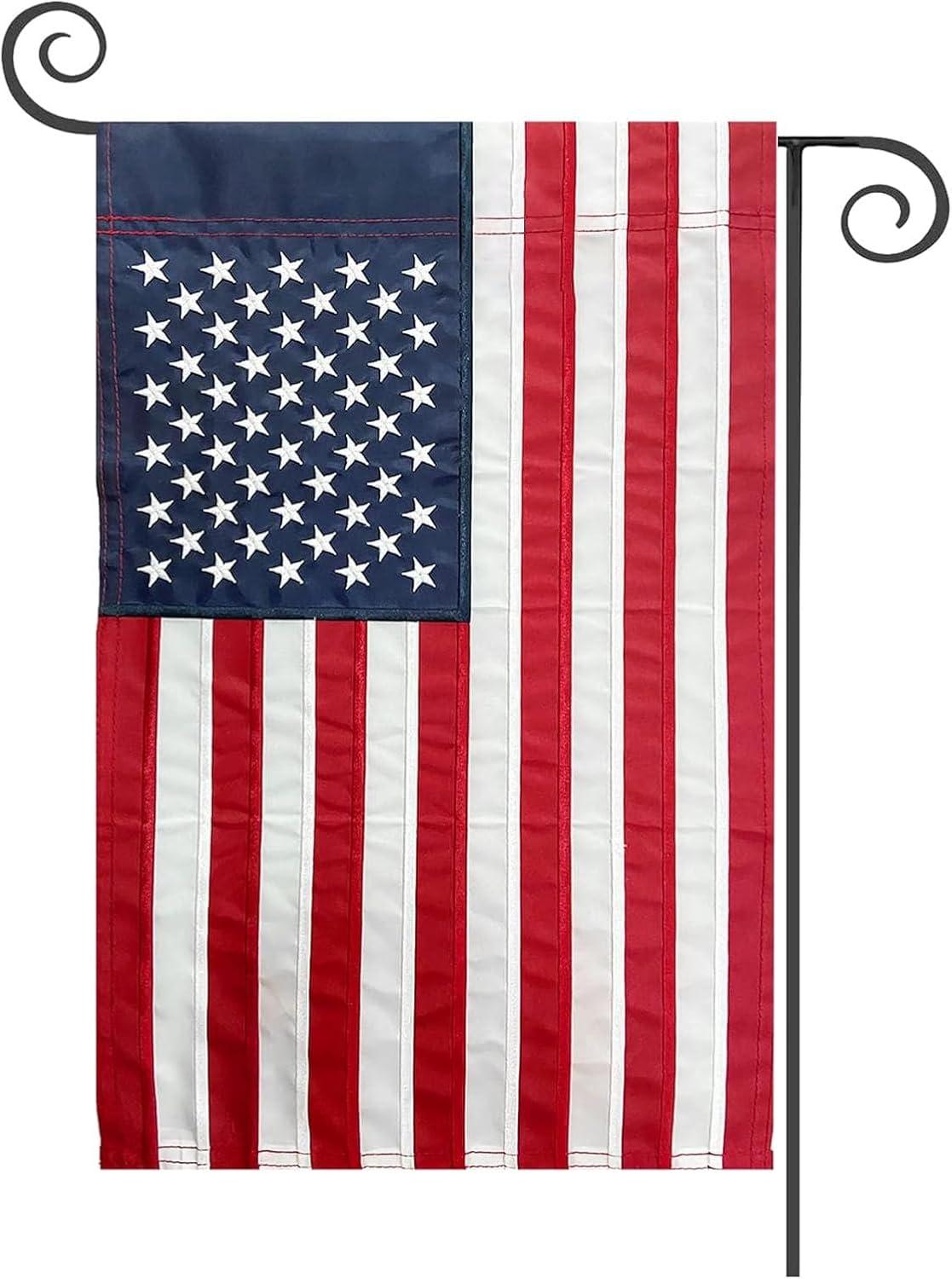 American Flag USA Garden Flag 12 x 18 - Patriotic Double Sided Small American Flags for Yard (American Garden Flag)