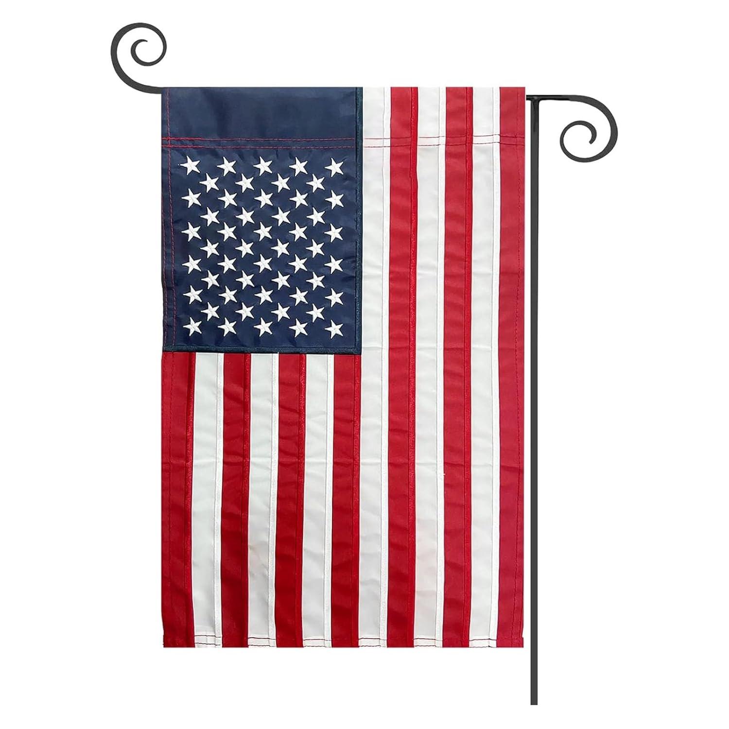 American Flag USA Garden Flag 12 x 18 - Patriotic Double Sided Small American Flags for Yard (American Garden Flag)