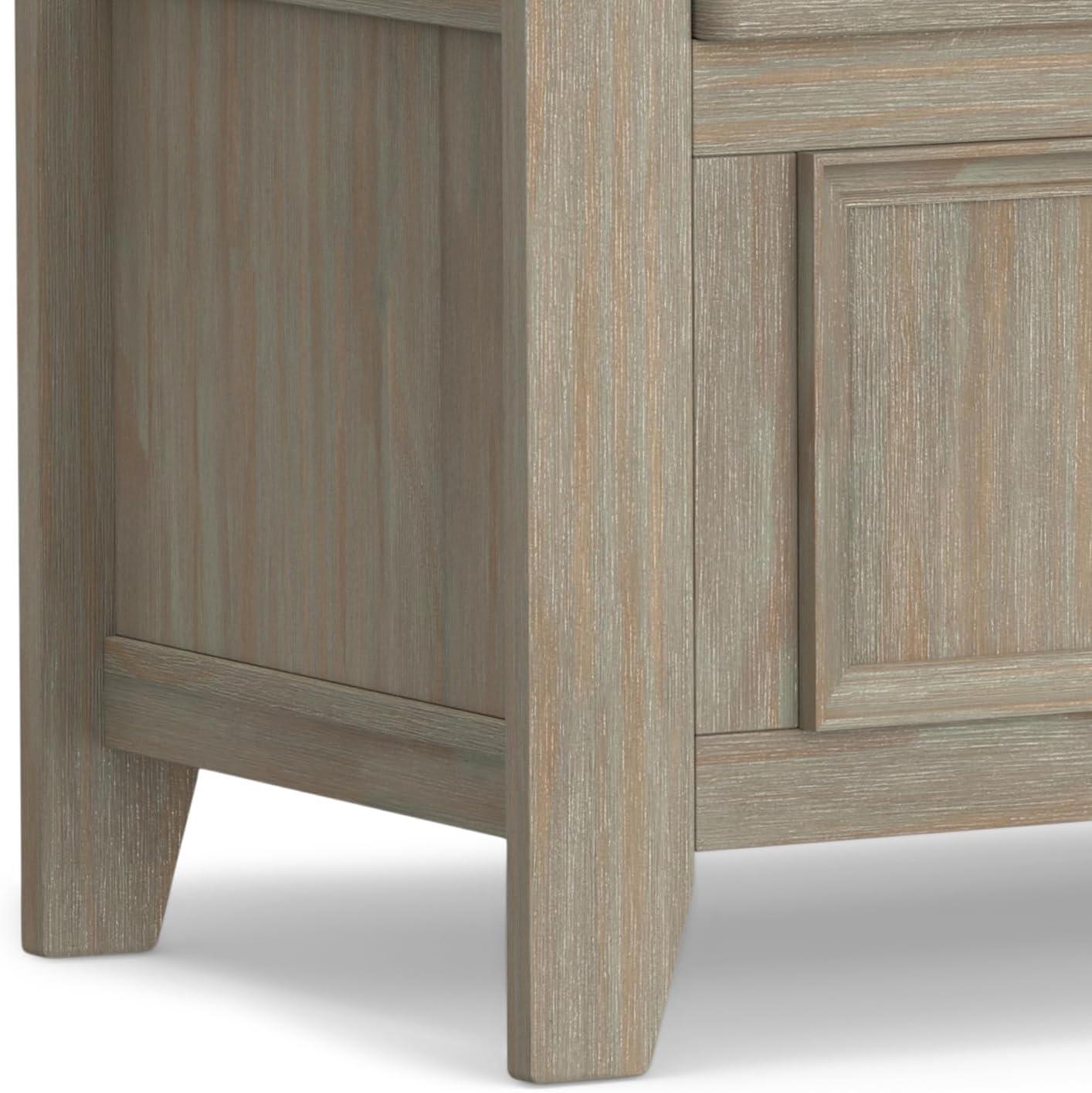 Simpli Home Amherst Solid Wood Entryway Storage Bench in Gray