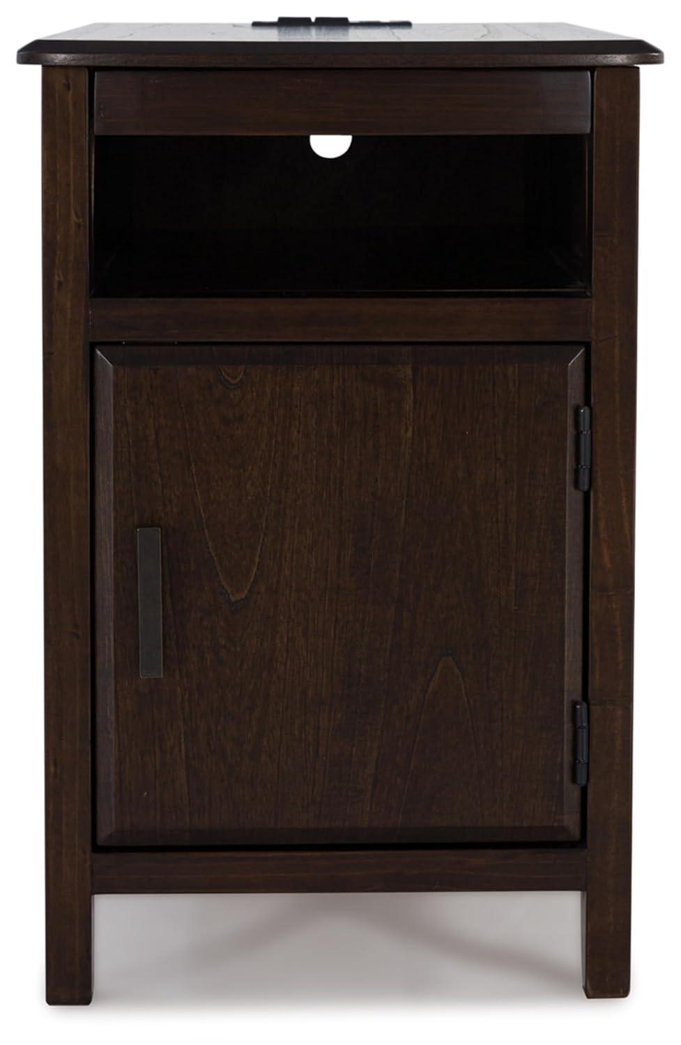 Signature Design by Ashley Casual Devonsted Chairside End Table  Dark Brown