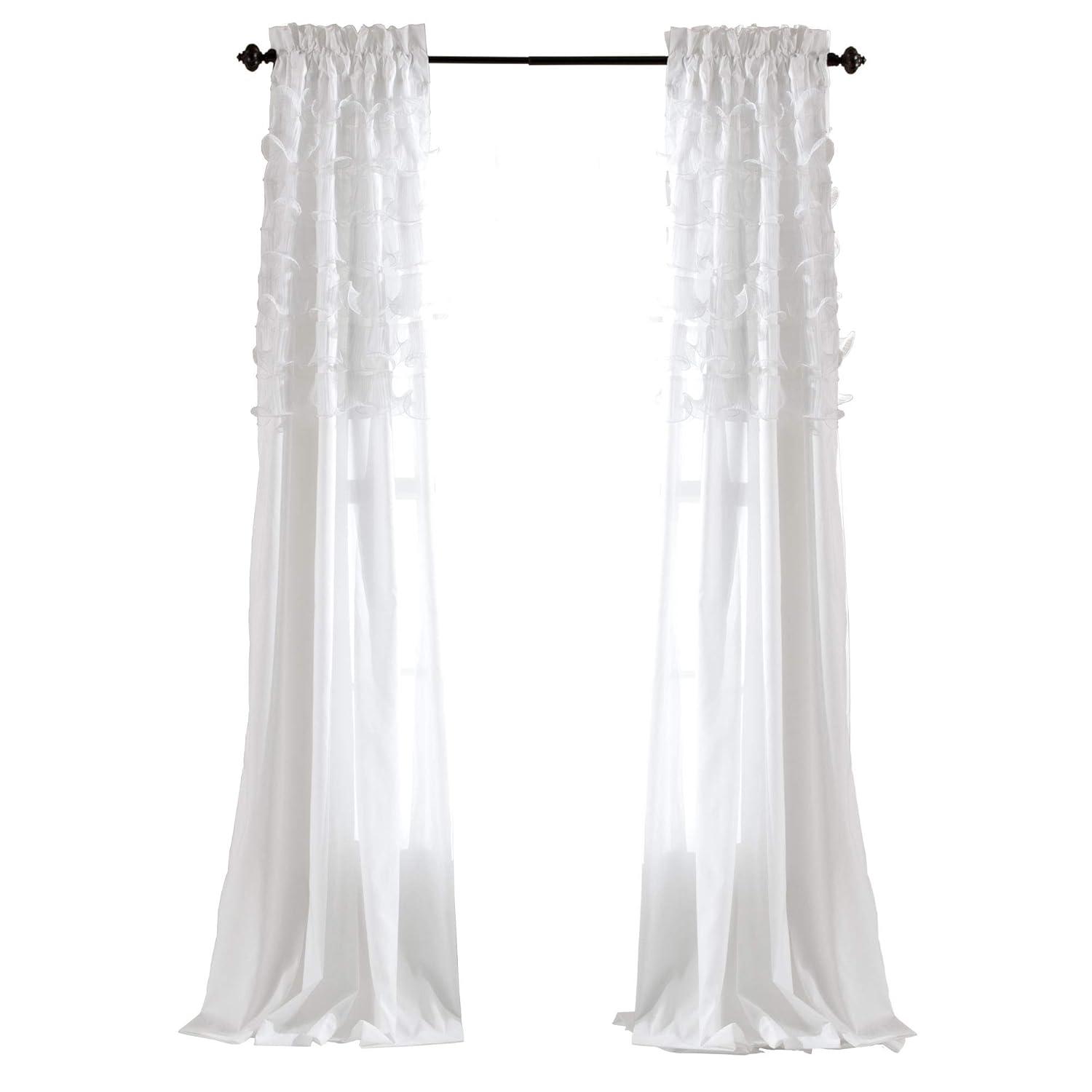 Lush Decor Avery Polyester Semi Sheer Curtain Pair (Set of 2)