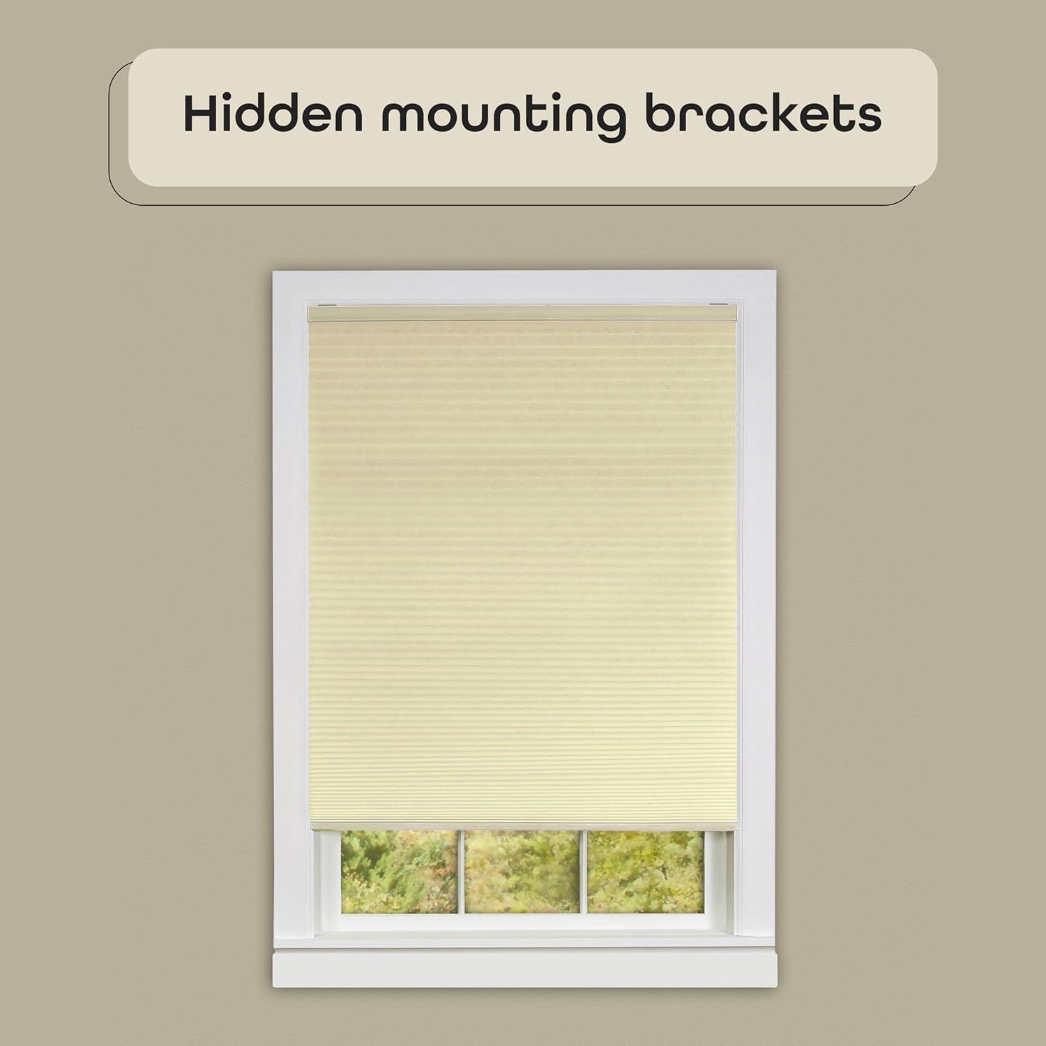 Achim Honeycomb Indoor Cordless Alabaster Polyester Light Filtering Window Cellular Shade, 64" L x 35" W