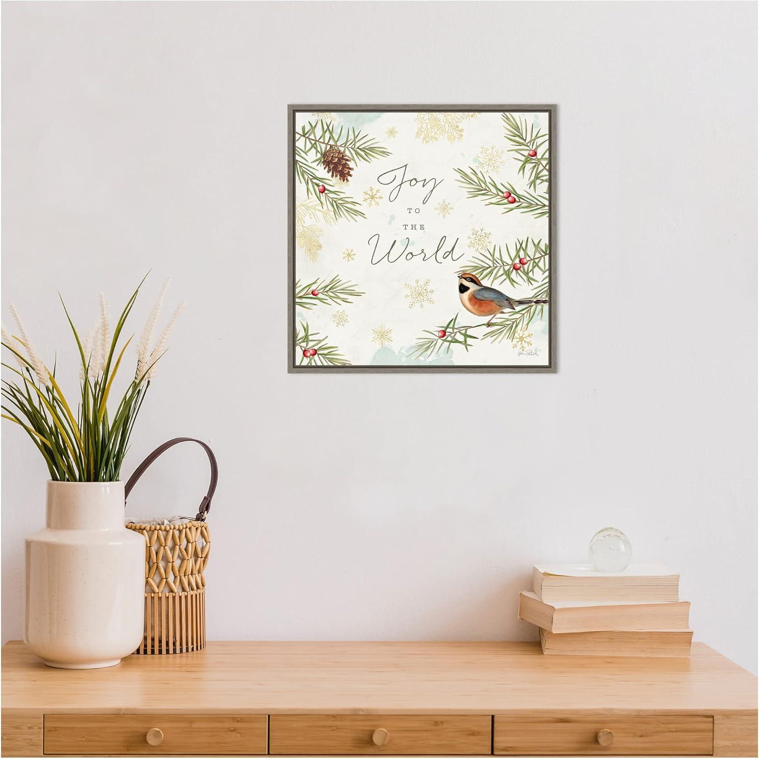 Amanti Art Christmas Tradition III (Bird) by Katie Pertiet Canvas Wall Art Print Framed 16 x 16-in.