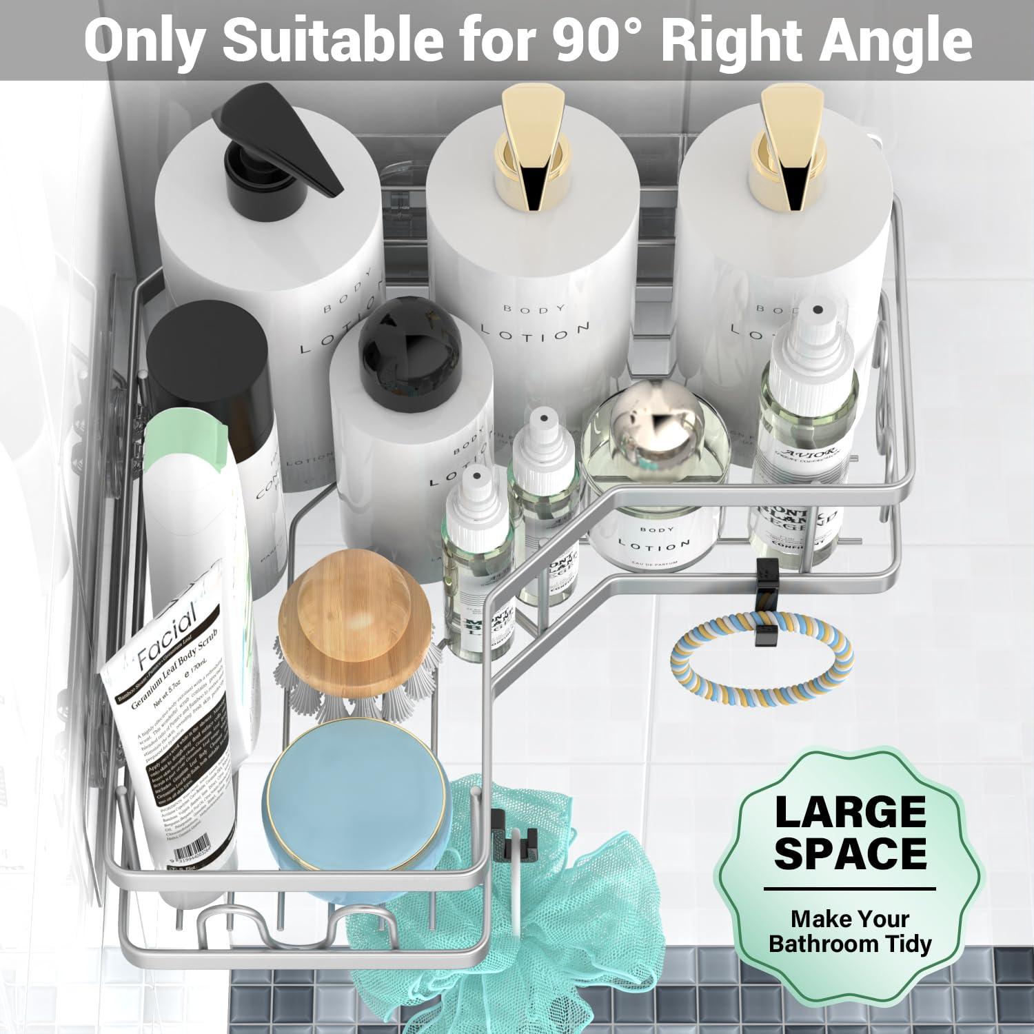 Corner Shower Caddy Bathroom Organizer: Adhesive Shower Rack Bathtub Shelves - 3Pack No Drilling Shower Shelf - Stainless Steel Rustproof Bath Tub Organizer