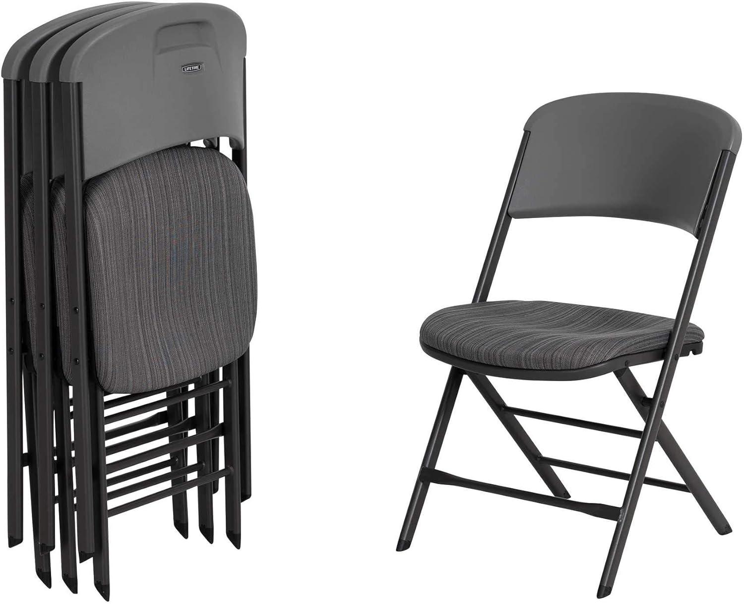 Lifetime Padded Folding Chair - 4 Pk (Commercial), Urban Gray - 480426