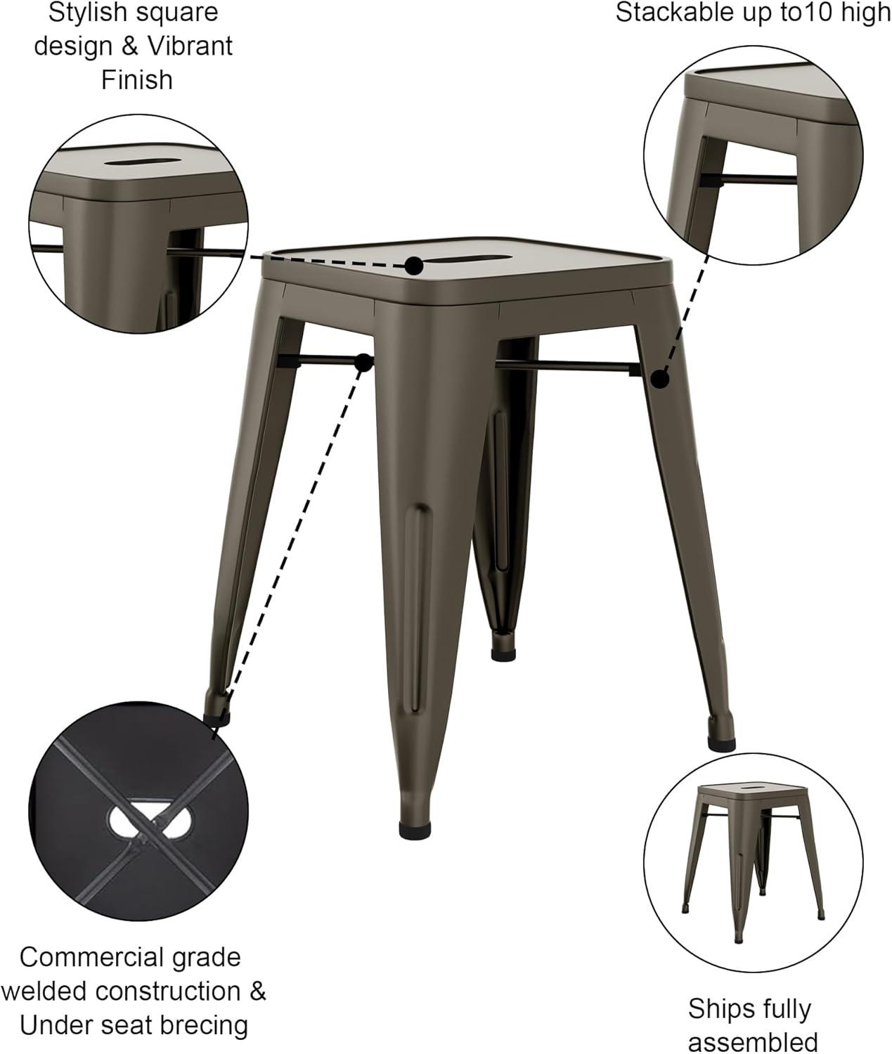 Williston Forge Apolito Counter Stool with Metal Frame (Set of 4)