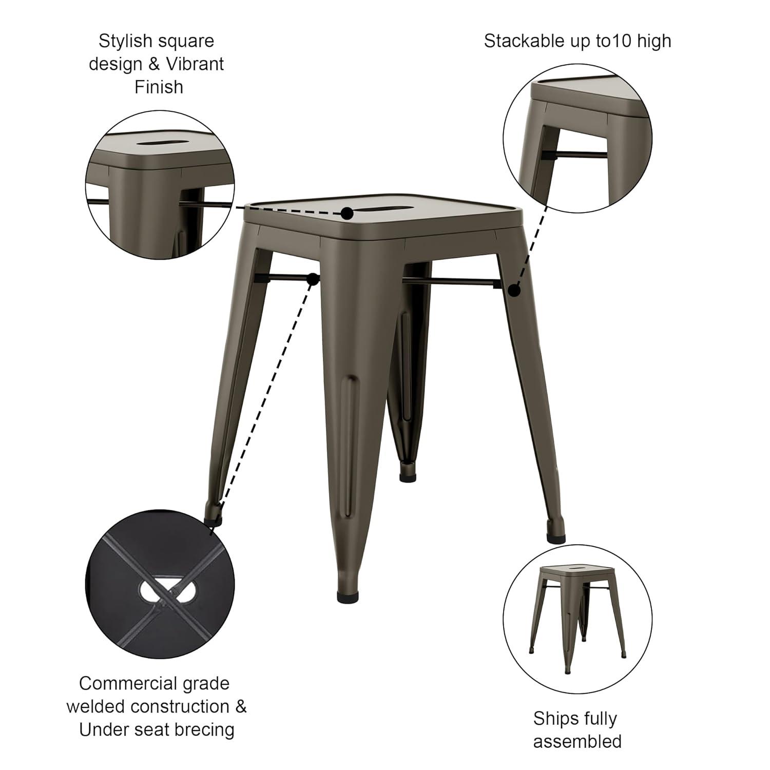 Williston Forge Apolito Counter Stool with Metal Frame (Set of 4)