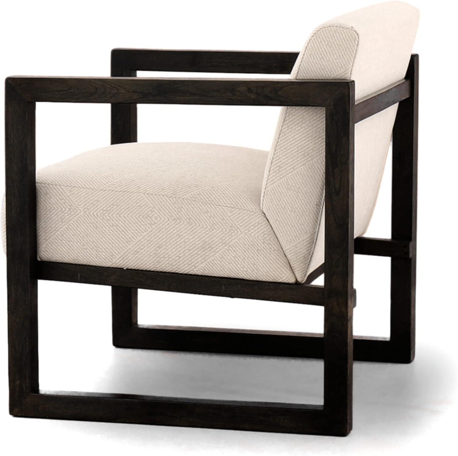 Signature Design by Ashley Alarick Accent Chair Cream: Upholstered Wooden Legs, Vintage Style