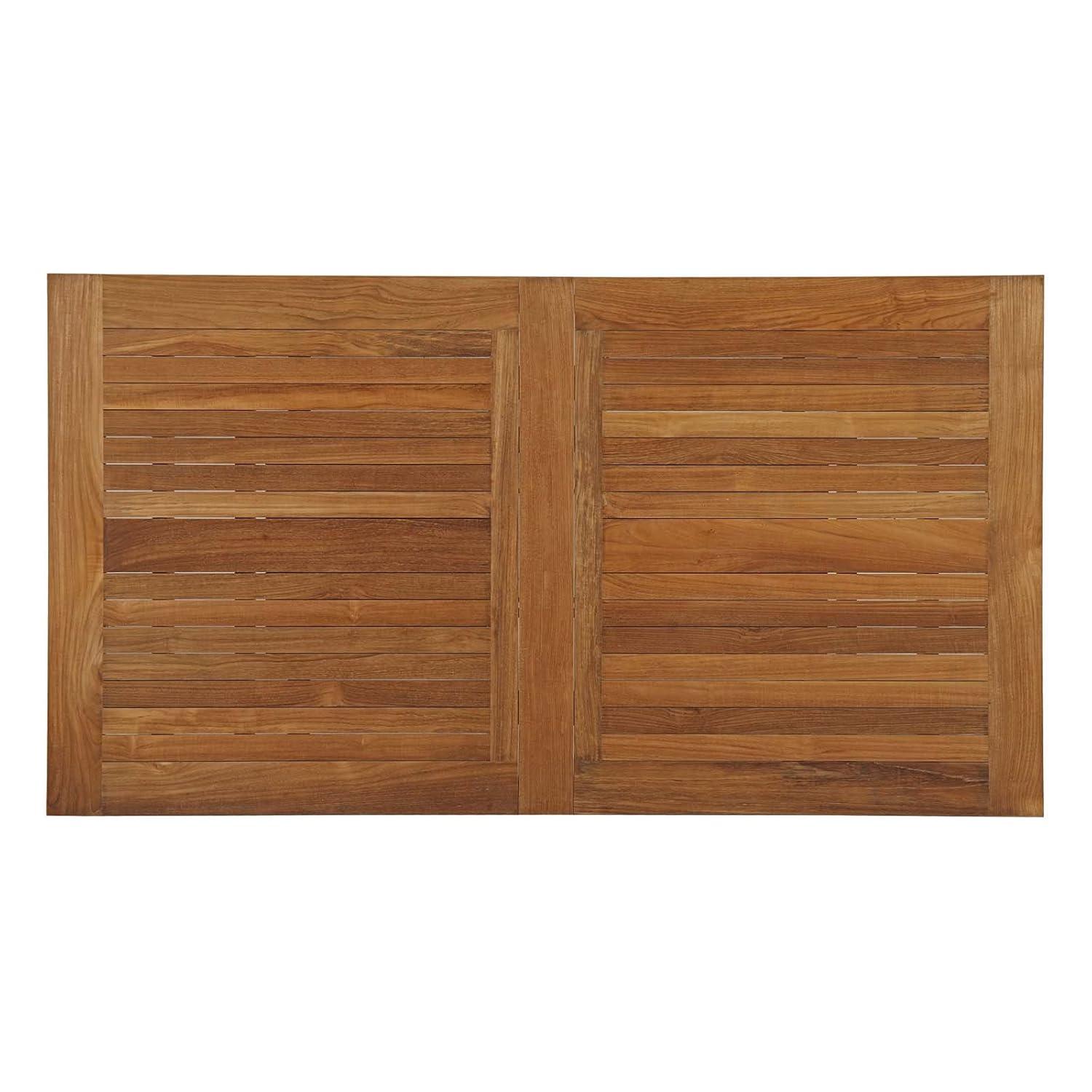 Marina Natural Teak Wood Extendable Outdoor Dining Table