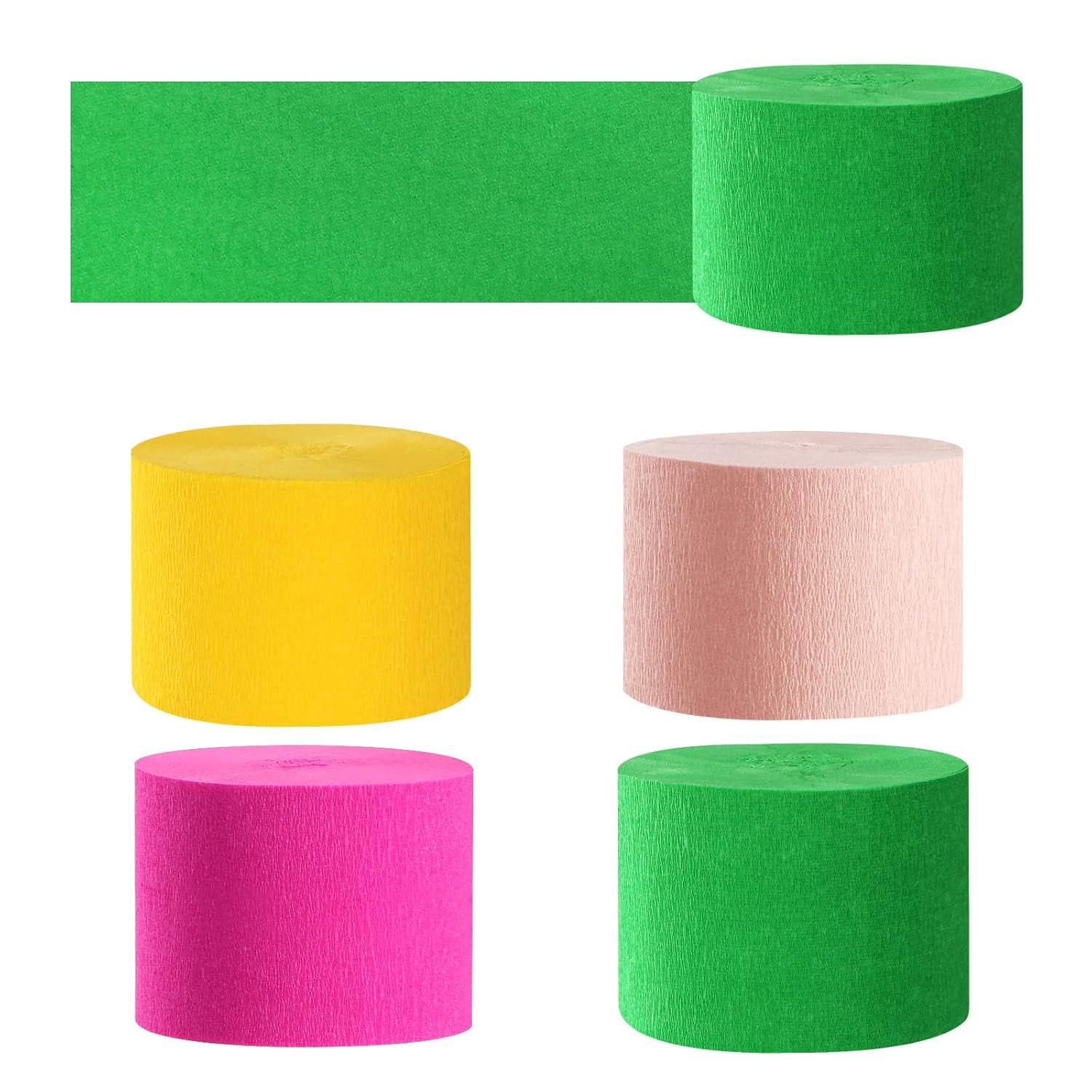 Hawaiian-Themed Pool Party-Decorations Streamers - 8 Rolls Tropical Jungle Aloha Birthday Supplies Bachelorette Crepe Tissue Paper Banners,Summer Beach Baby Shower Backdrop Garland Decor Panduola