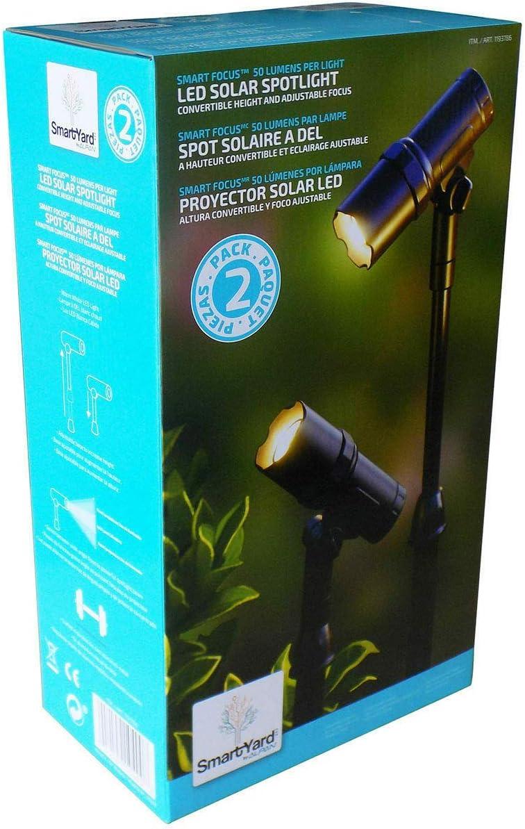 Adjustable Black Solar LED Outdoor Spotlight Set