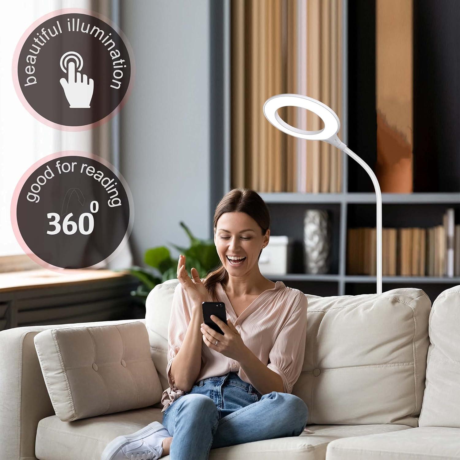 TW Lighting LED Floor Lamp for Living Room Bedroom Office Light Standing Lamps White