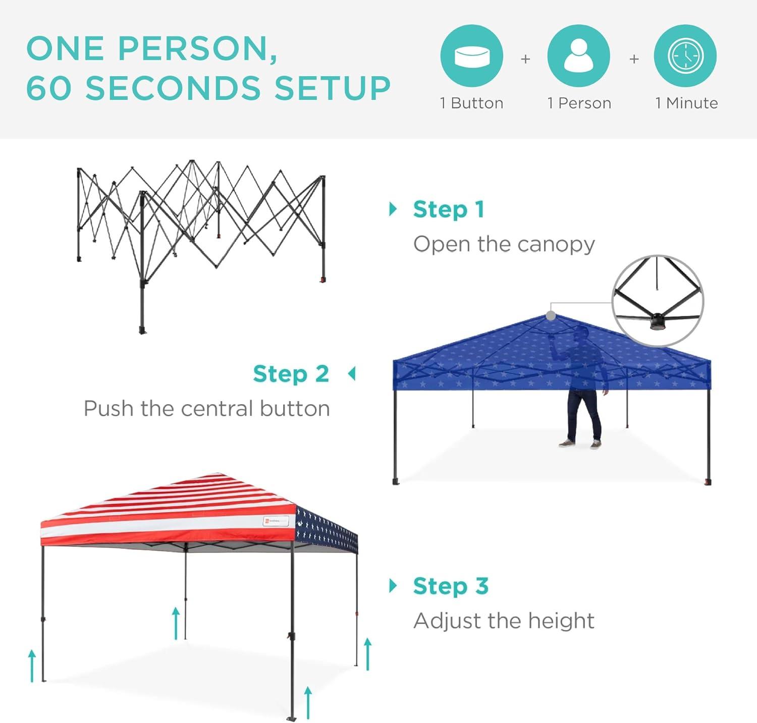 10 Ft. W x 10 Ft. D Steel Pop-Up Canopy