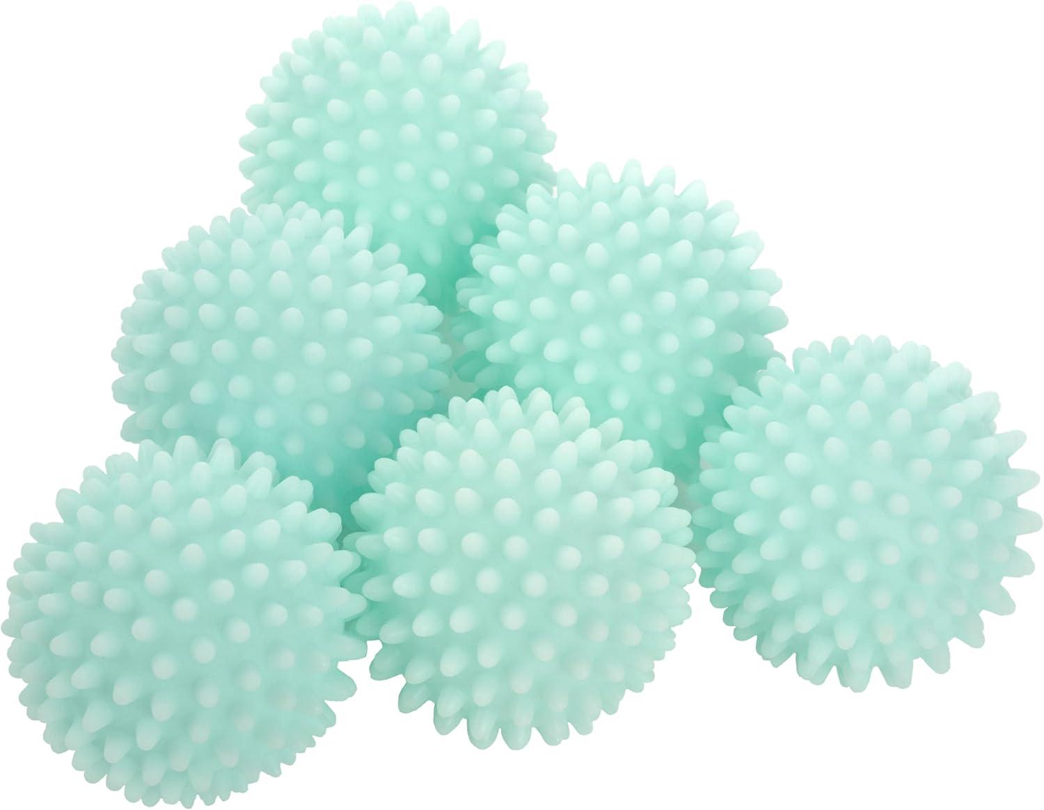 S&T INC. Reusable Laundry Dryer Balls, Soften and Fluff Laundry, Blue, 2.5 in, 6 Pack