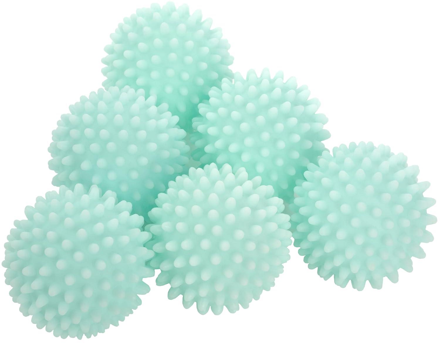 S&T INC. Reusable Laundry Dryer Balls, Soften and Fluff Laundry, Blue, 2.5 in, 6 Pack