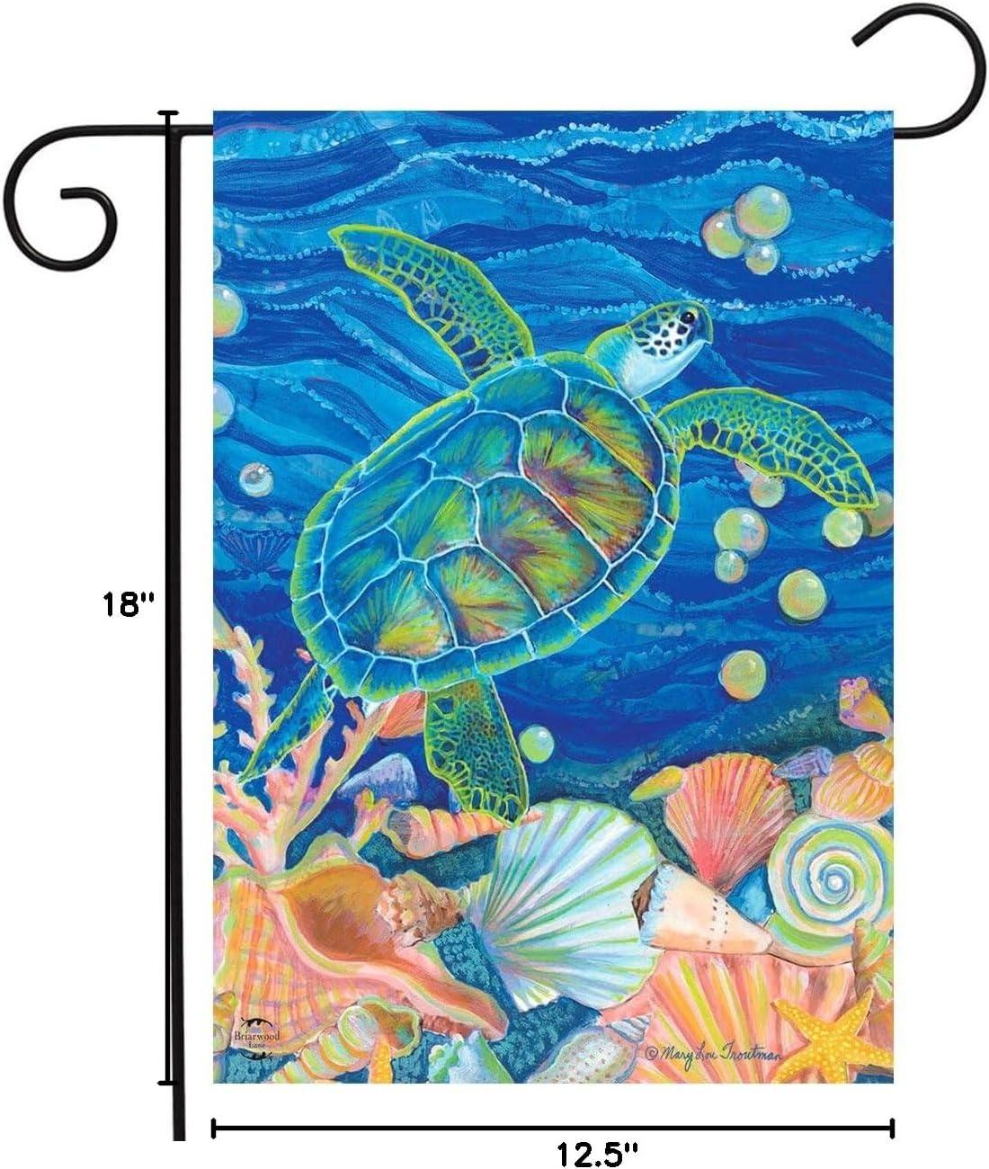 Swimming Sea Turtle Summer Garden Flag Nautical 18" x 12.5" Briarwood Lane