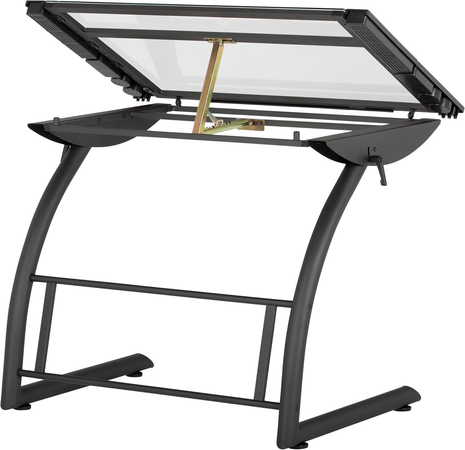 Inbox Zero Cournoyer Glass Drafting Table