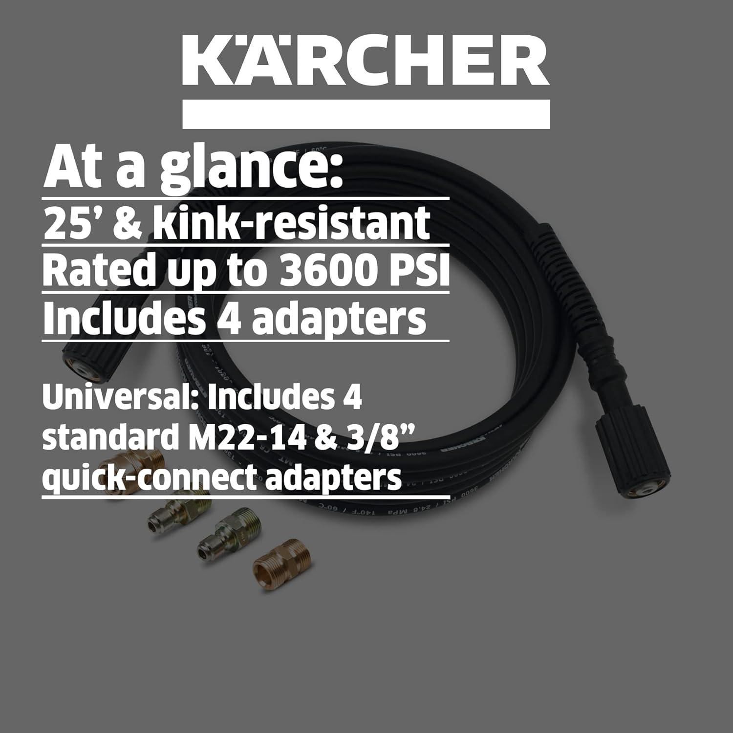 Karcher 25 ft. Black Rubber Pressure Washer Extension Hose