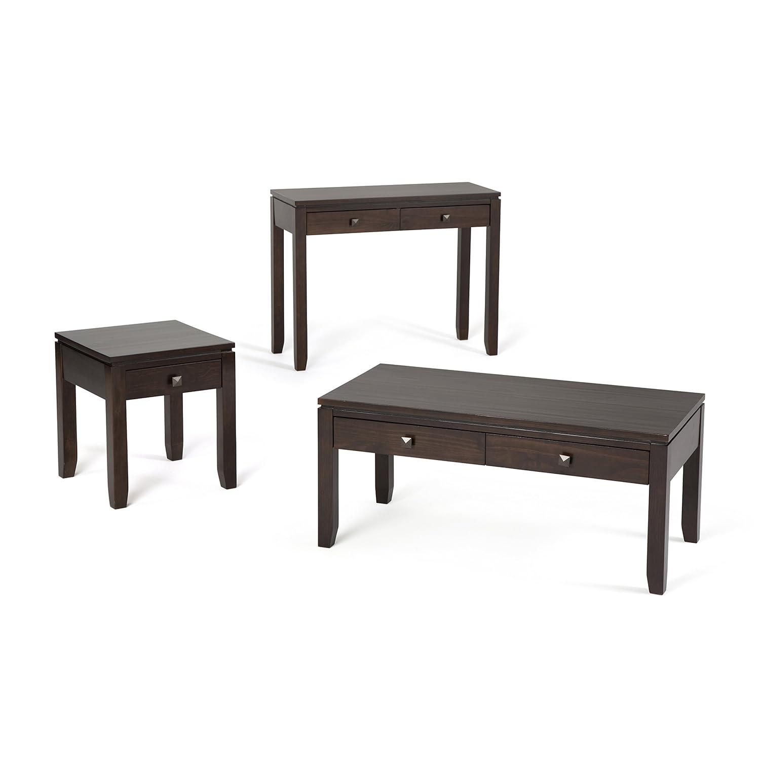 Simpli Home Cosmopolitan 38"W Solid Wood Storage Console Table with 2 Drawers